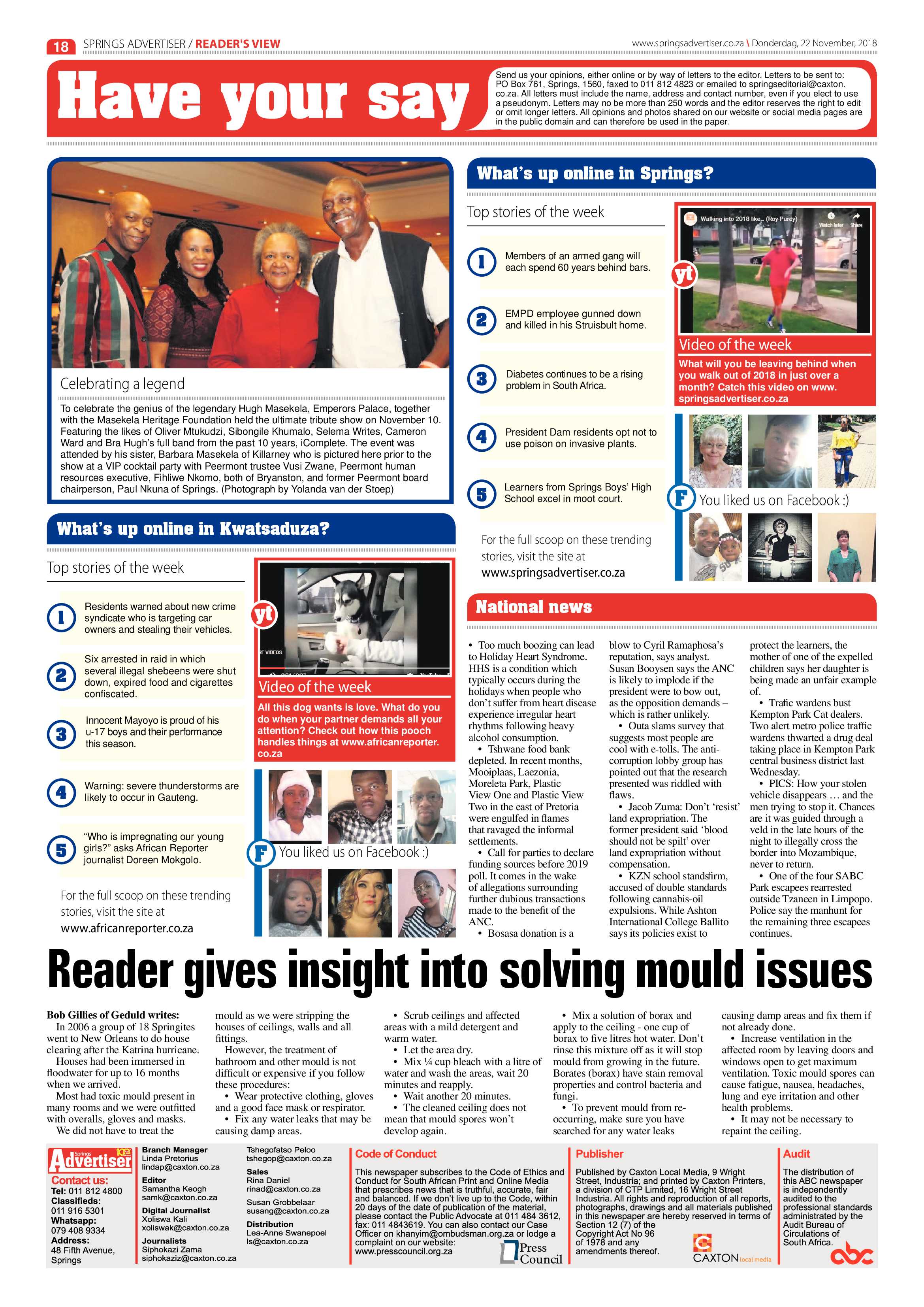 Springs Advertiser 22 November 2018 page 18