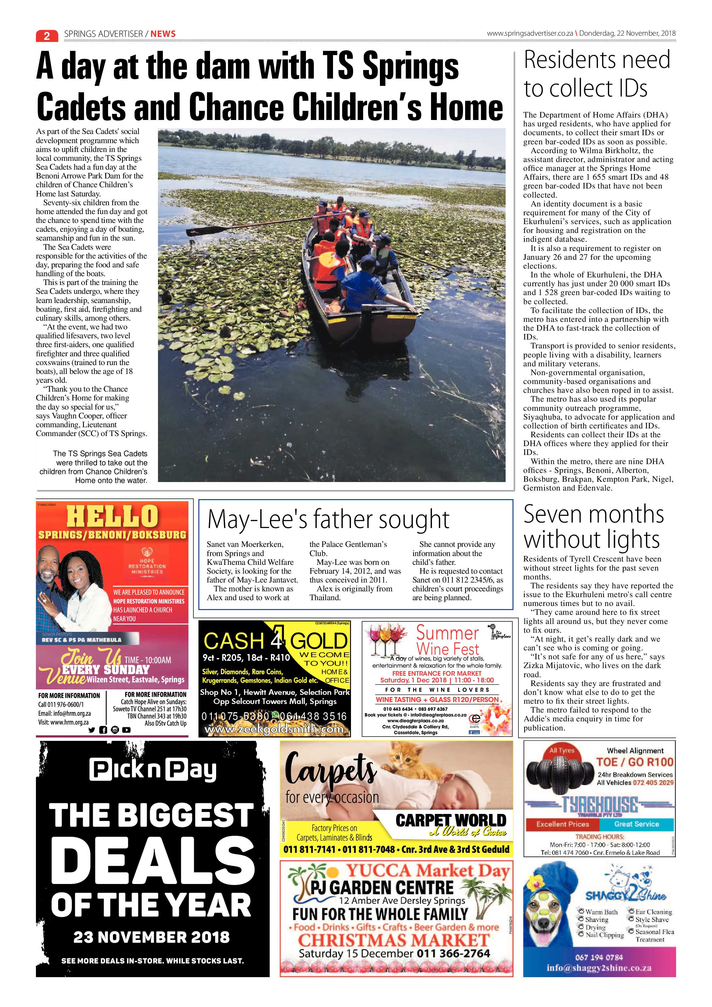 Springs Advertiser 22 November 2018 page 2