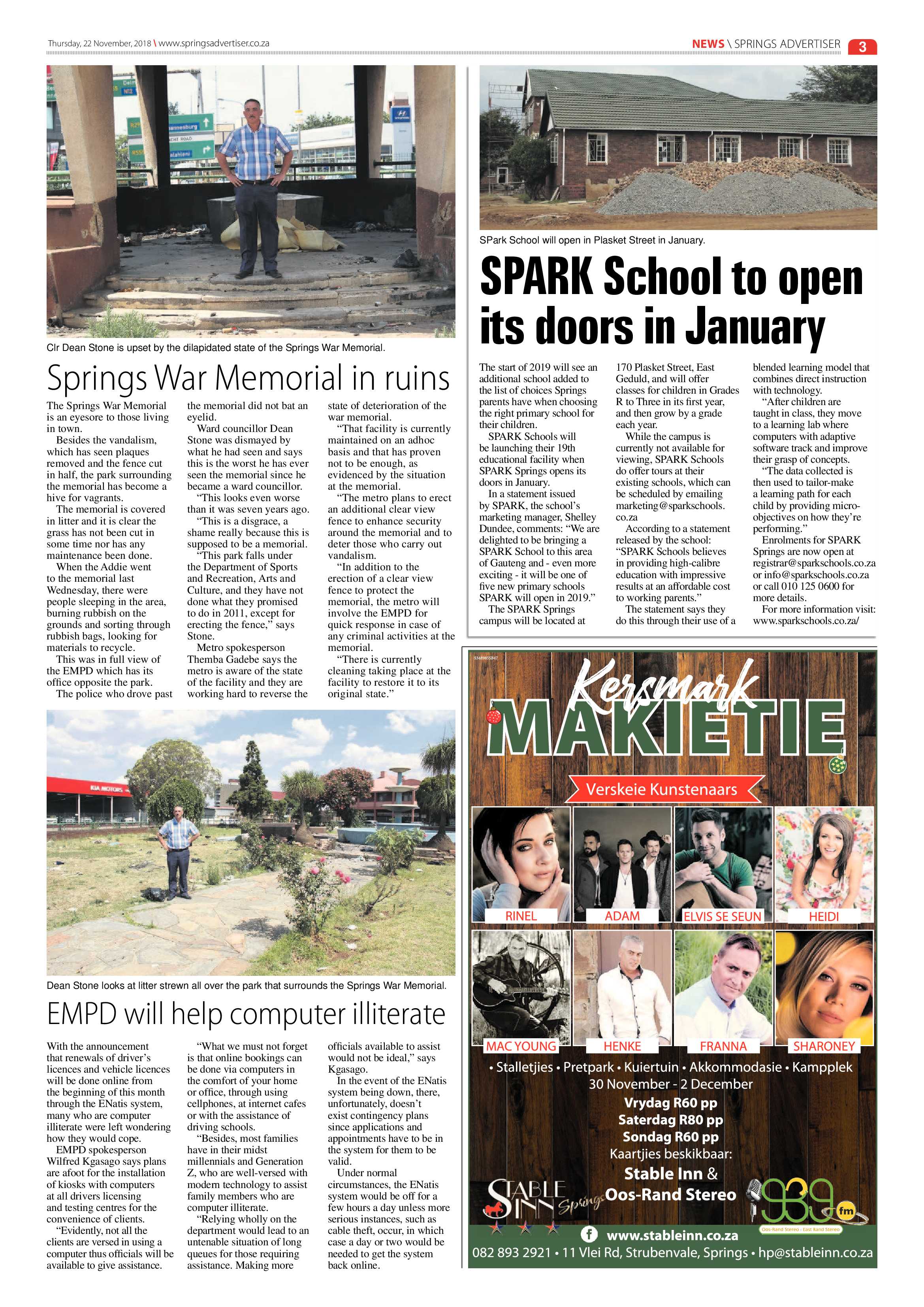 Springs Advertiser 22 November 2018 page 3