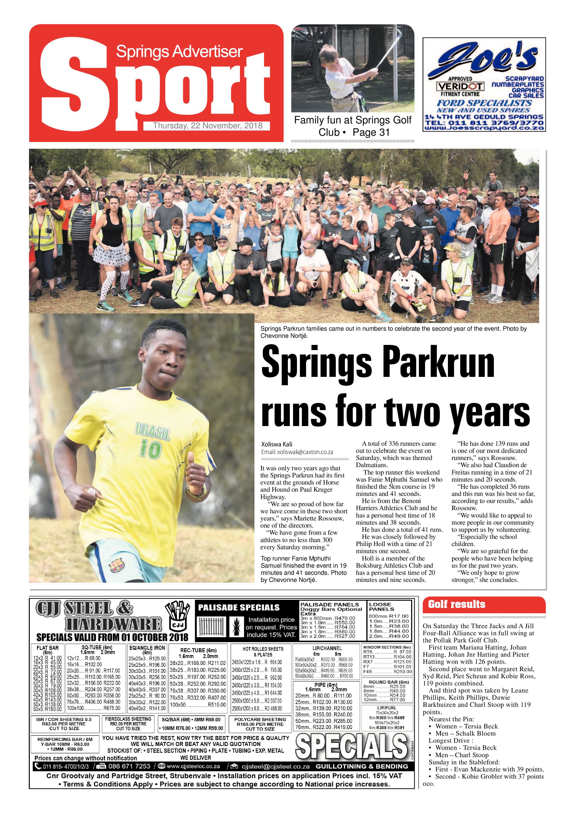 Springs Advertiser 22 November 2018 page 32