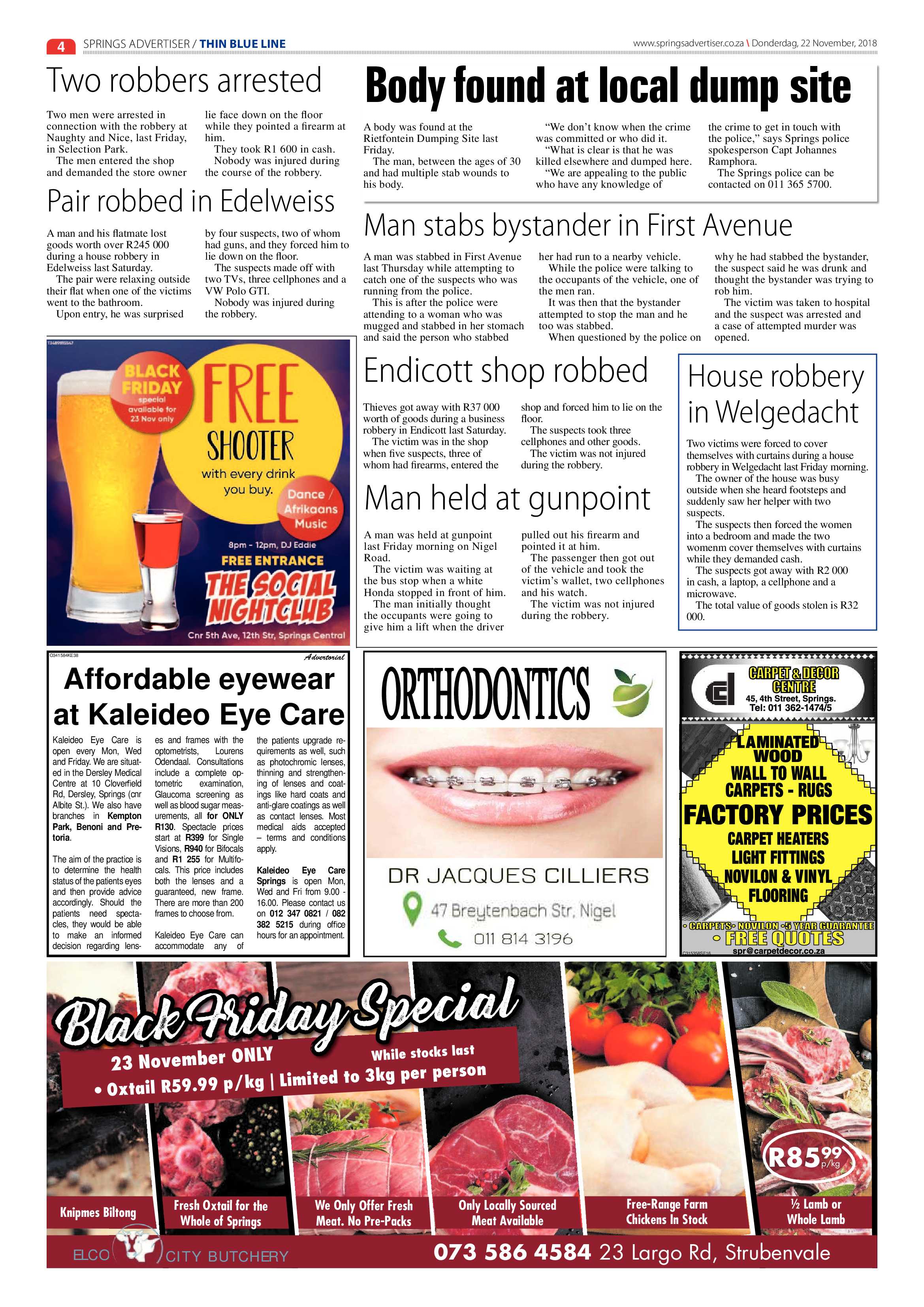 Springs Advertiser 22 November 2018 page 4