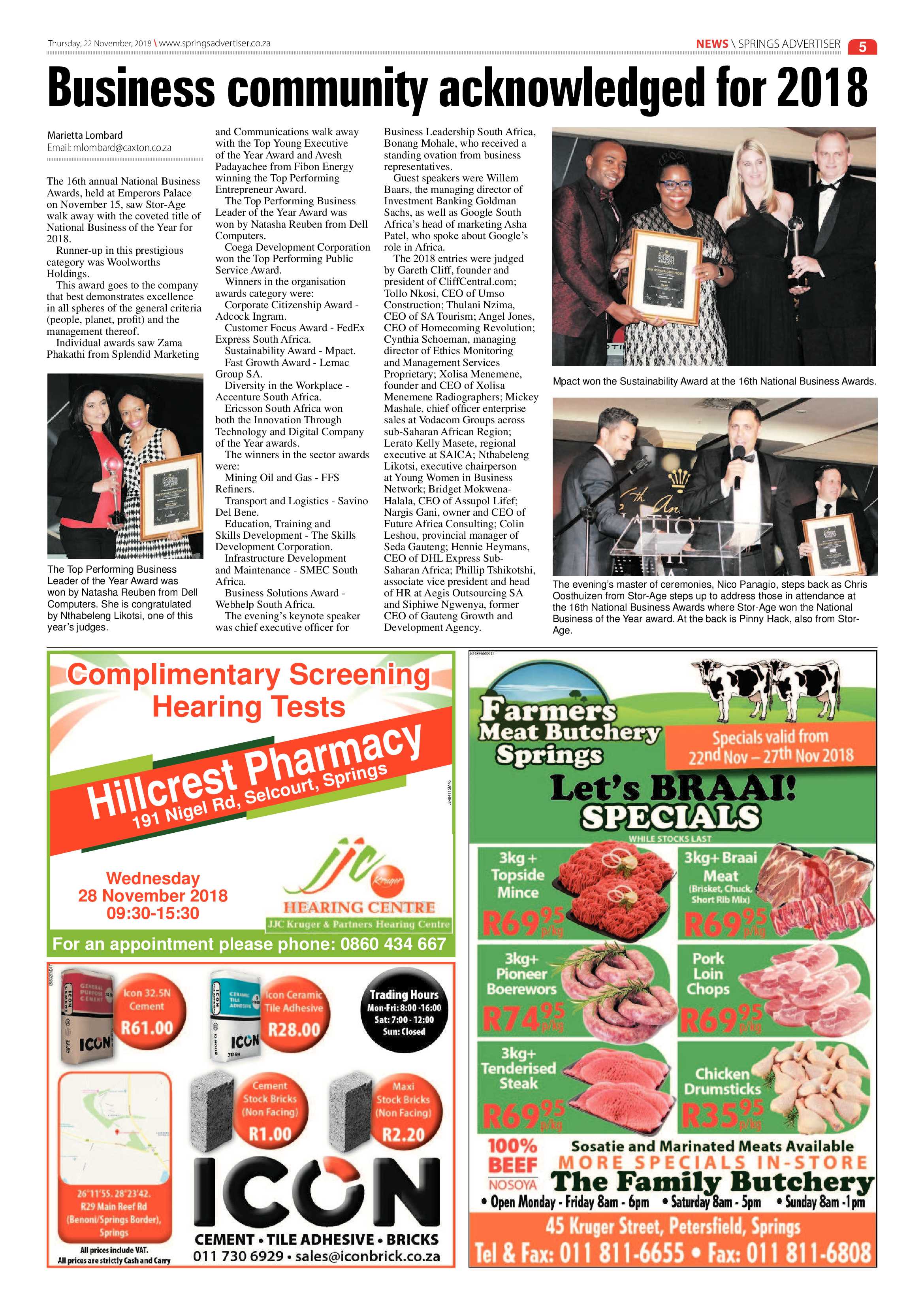 Springs Advertiser 22 November 2018 page 5
