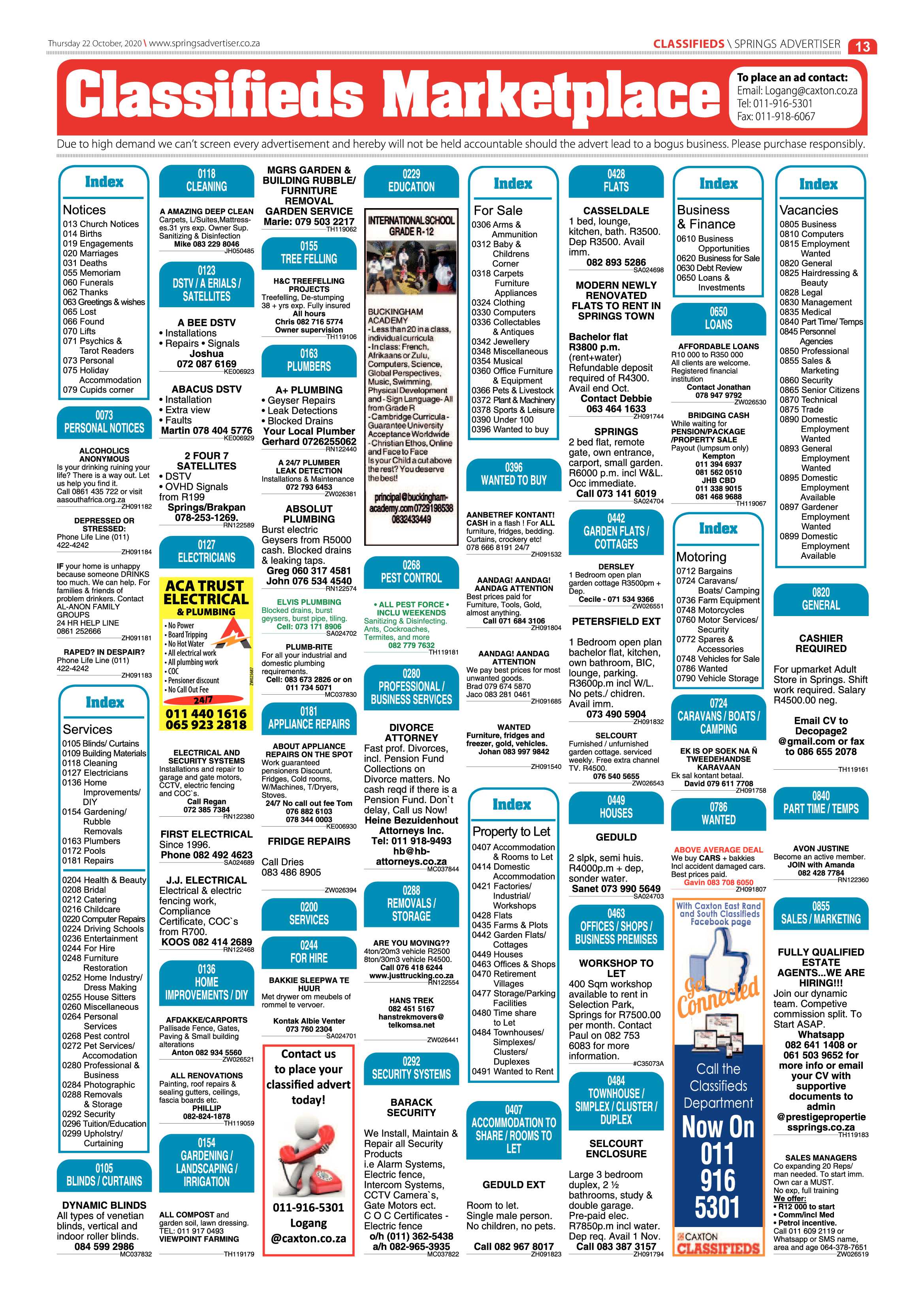 Springs Advertiser 22 October 2020 page 13