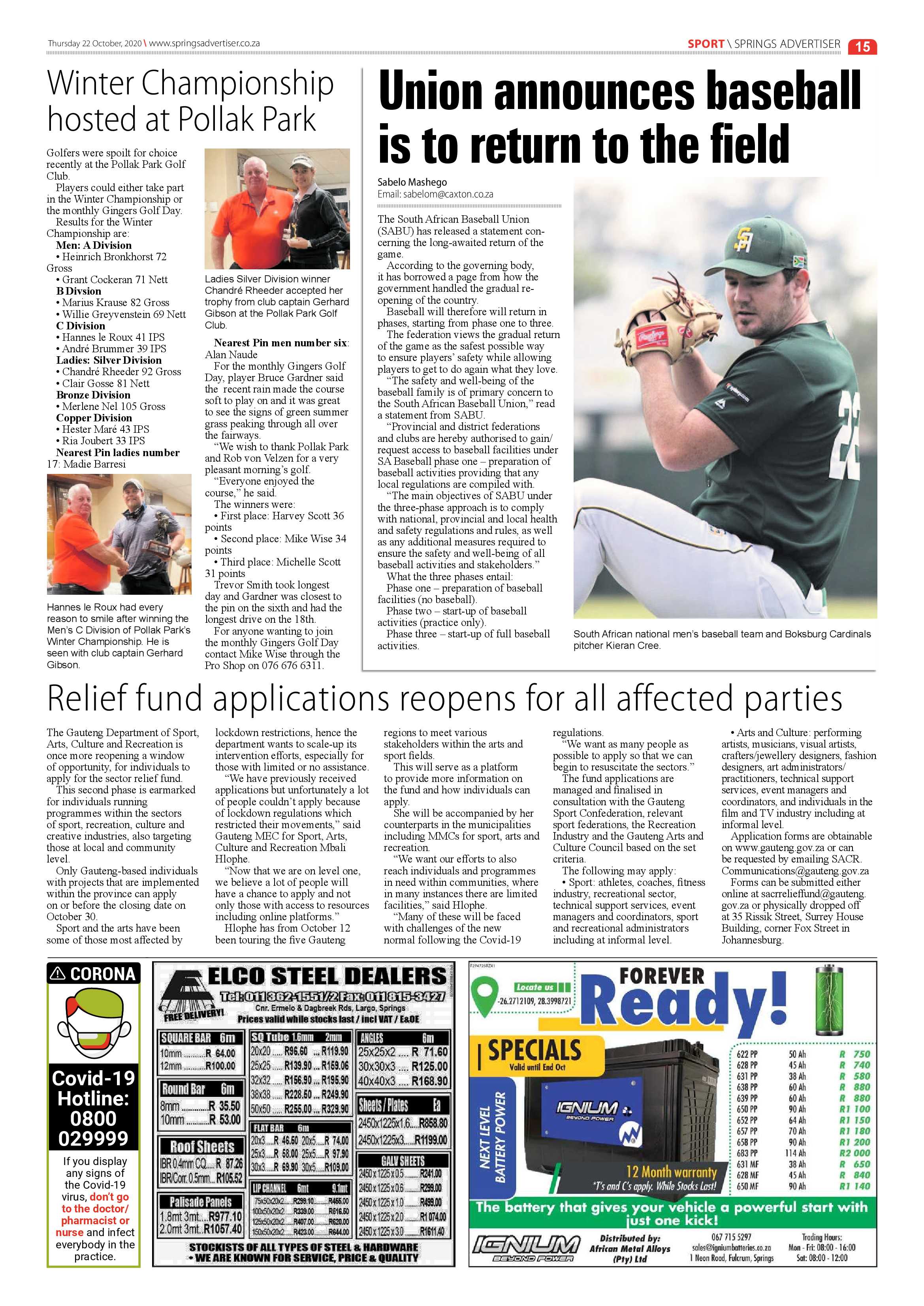 Springs Advertiser 22 October 2020 page 15