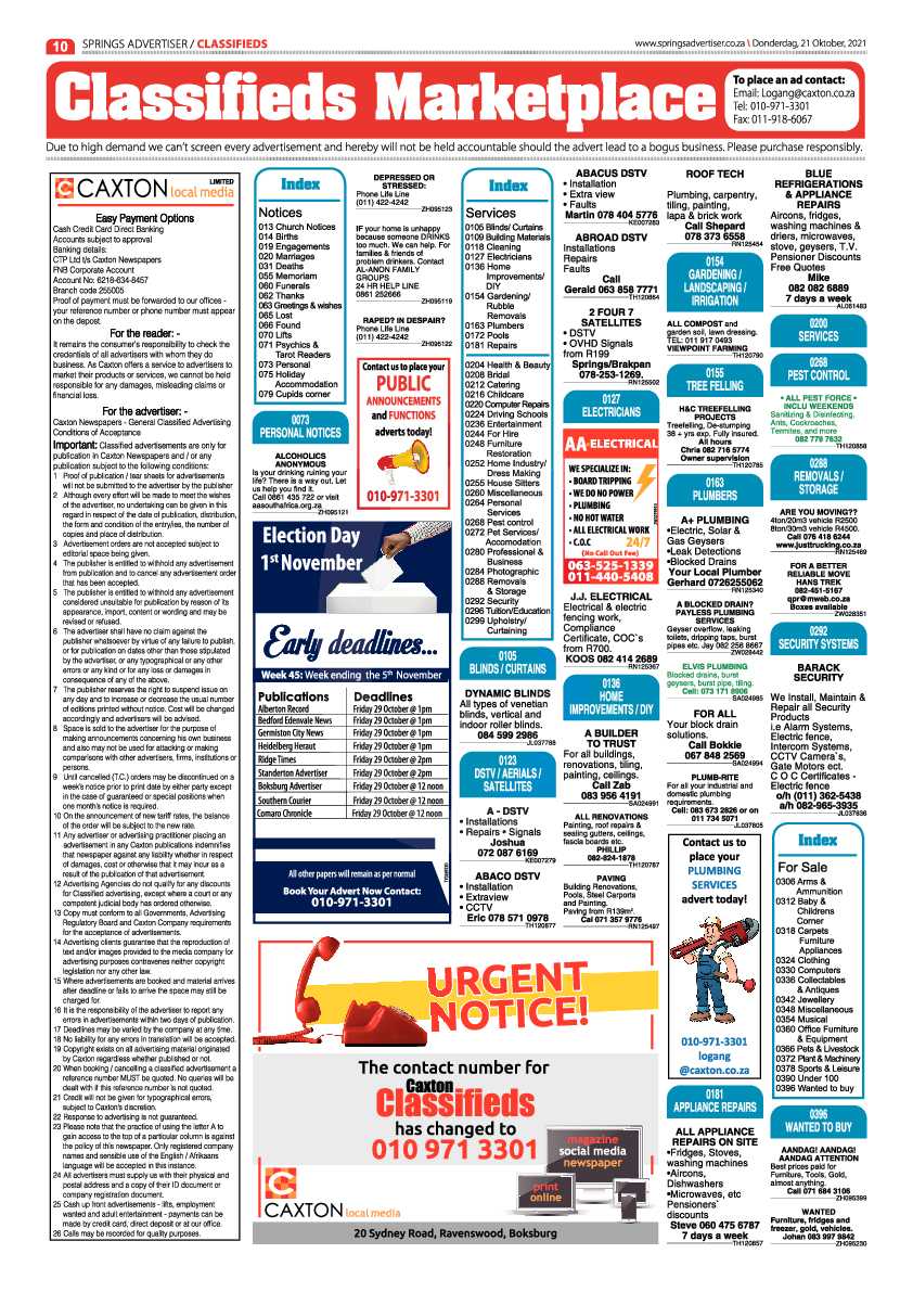 Springs Advertiser 22 October 2021 page 10