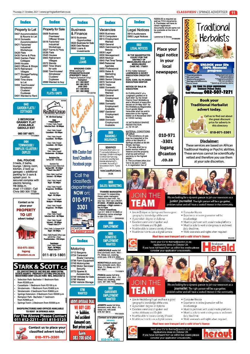 Springs Advertiser 22 October 2021 page 11