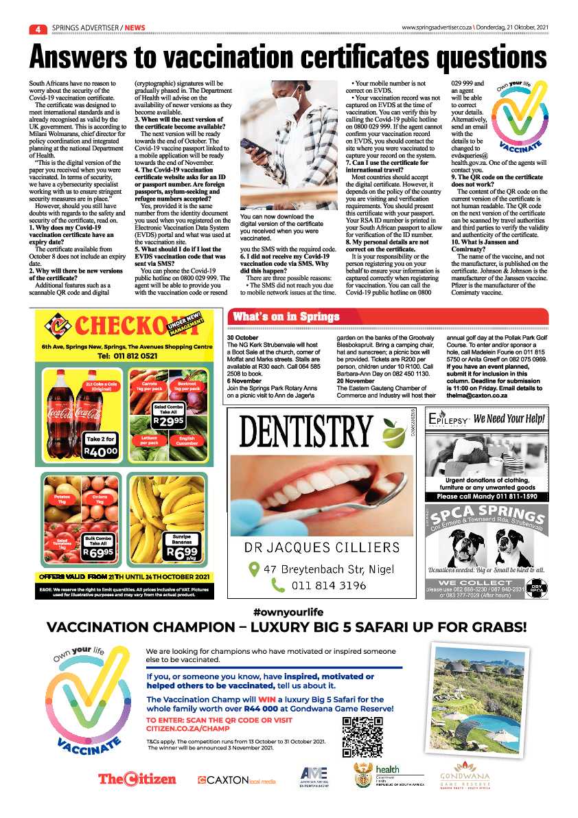 Springs Advertiser 22 October 2021 page 4