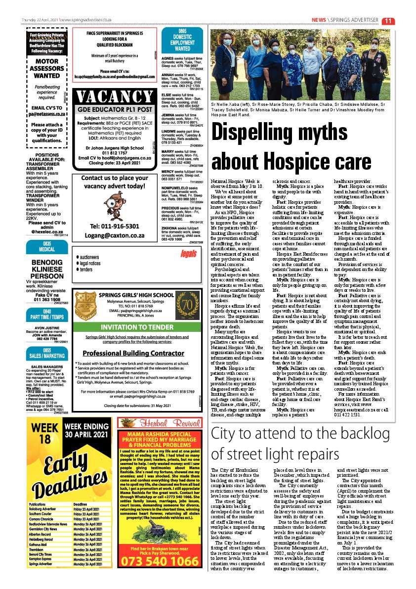 Springs Advertiser 23 April 2021 page 11