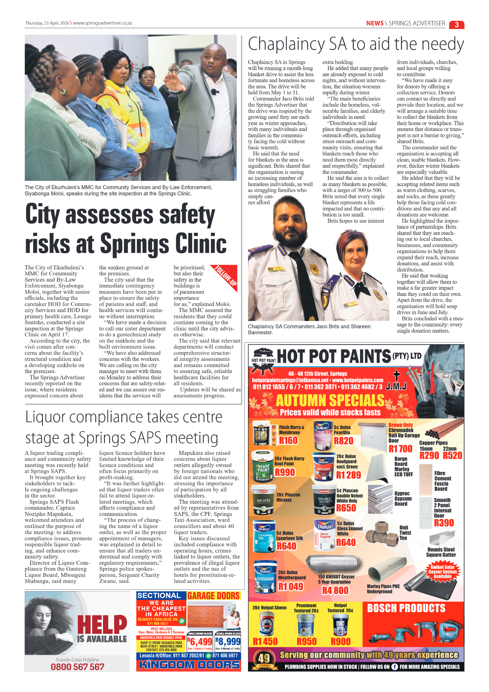 Springs Advertiser 23 April 2026 page 3
