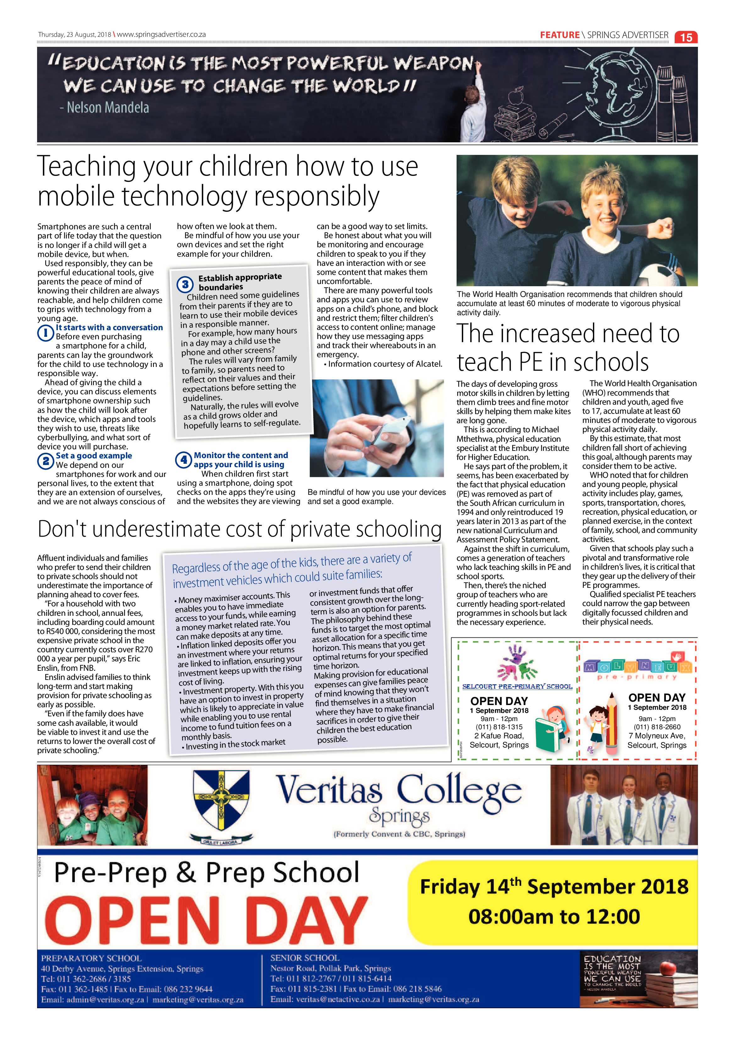 Springs Advertiser 23 August 2018 page 15