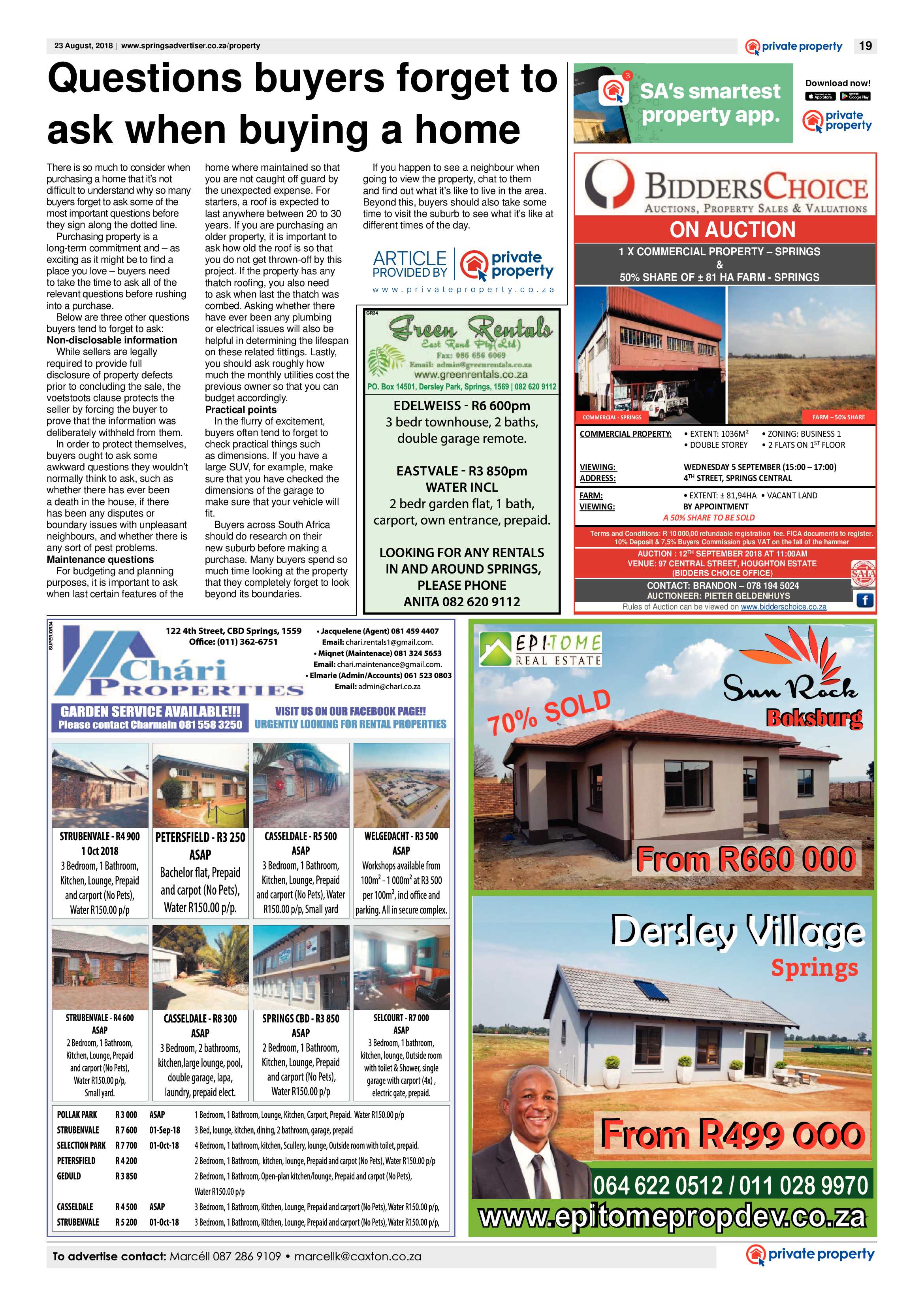 Springs Advertiser 23 August 2018 page 19