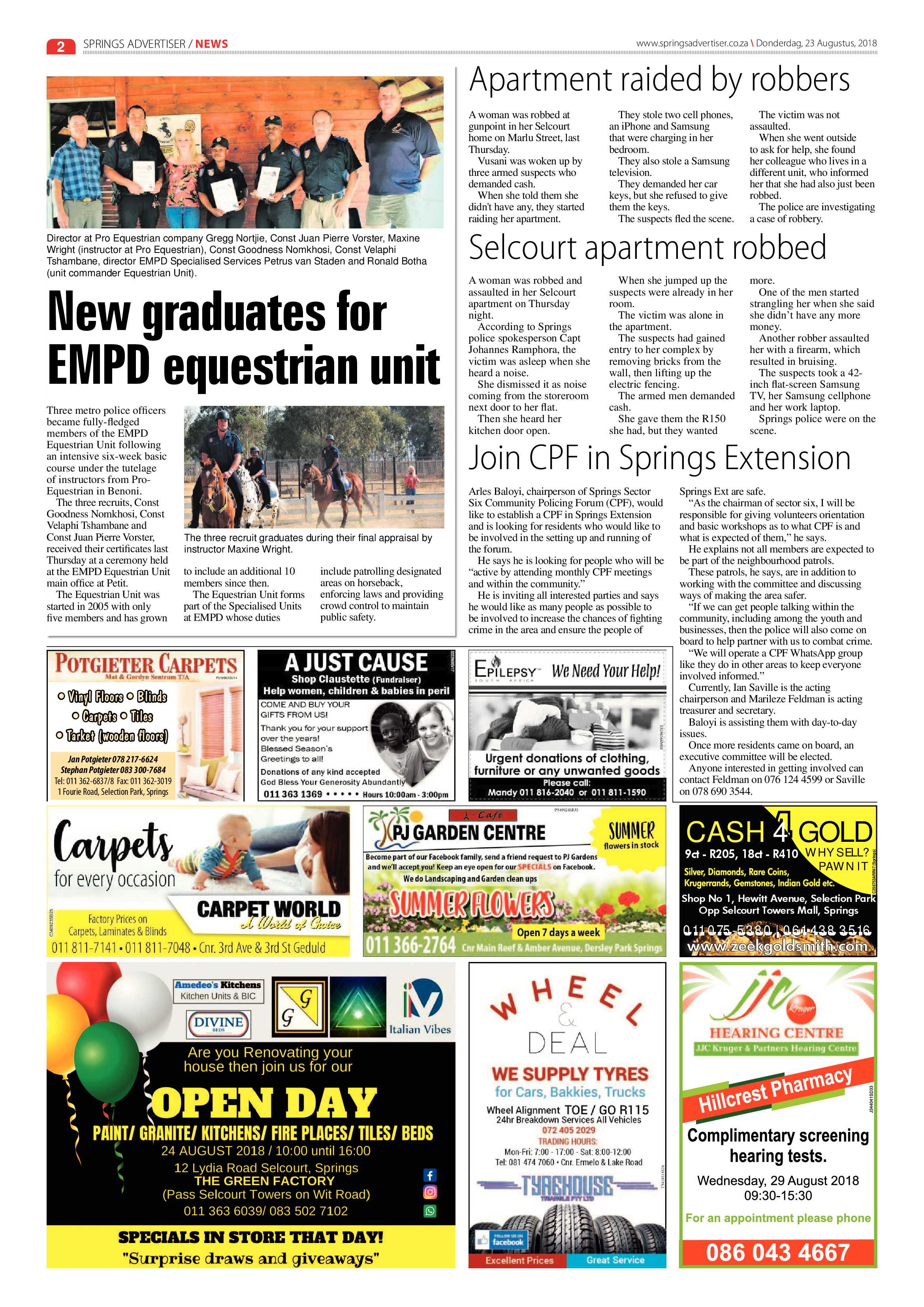Springs Advertiser 23 August 2018 page 2