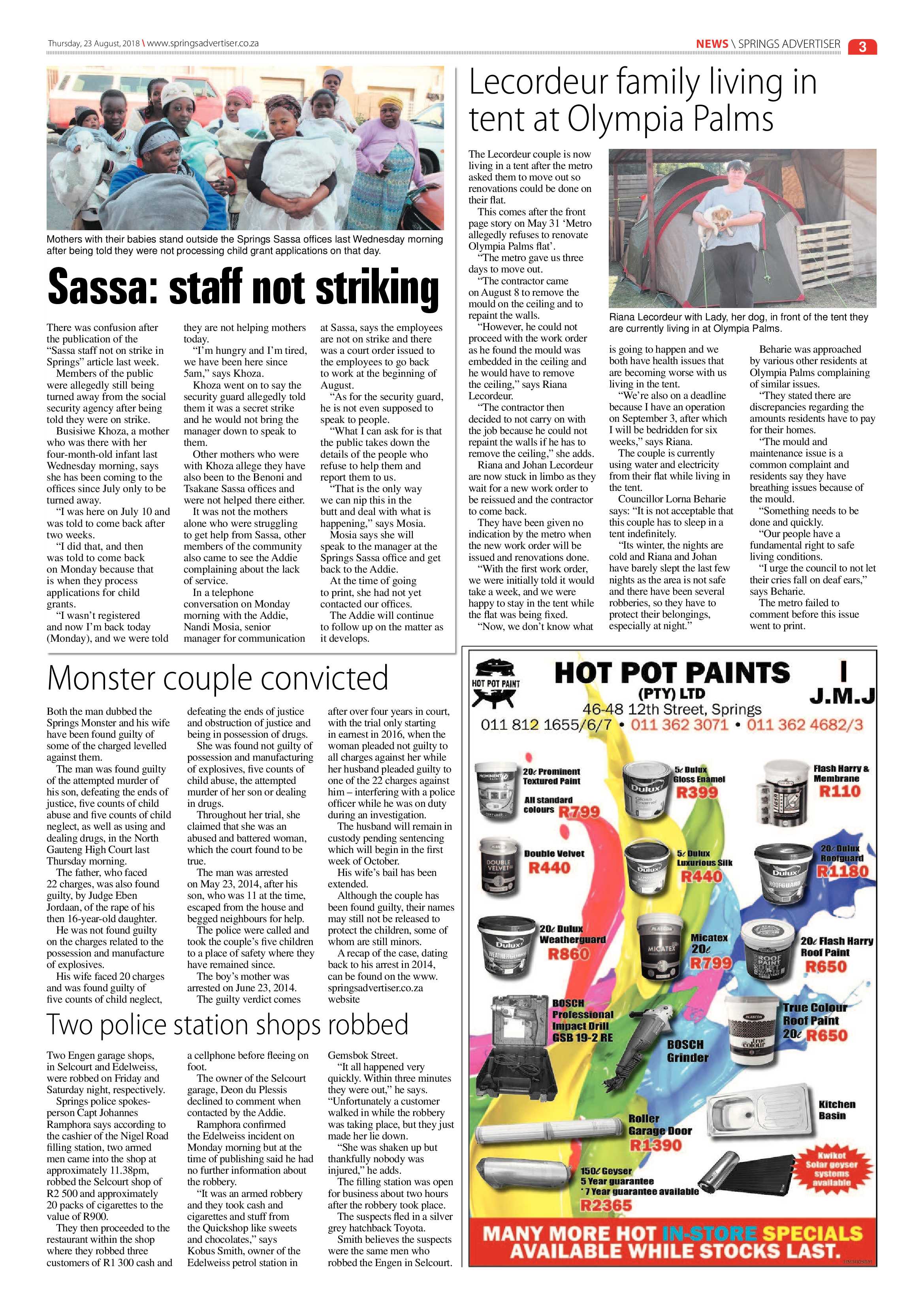 Springs Advertiser 23 August 2018 page 3