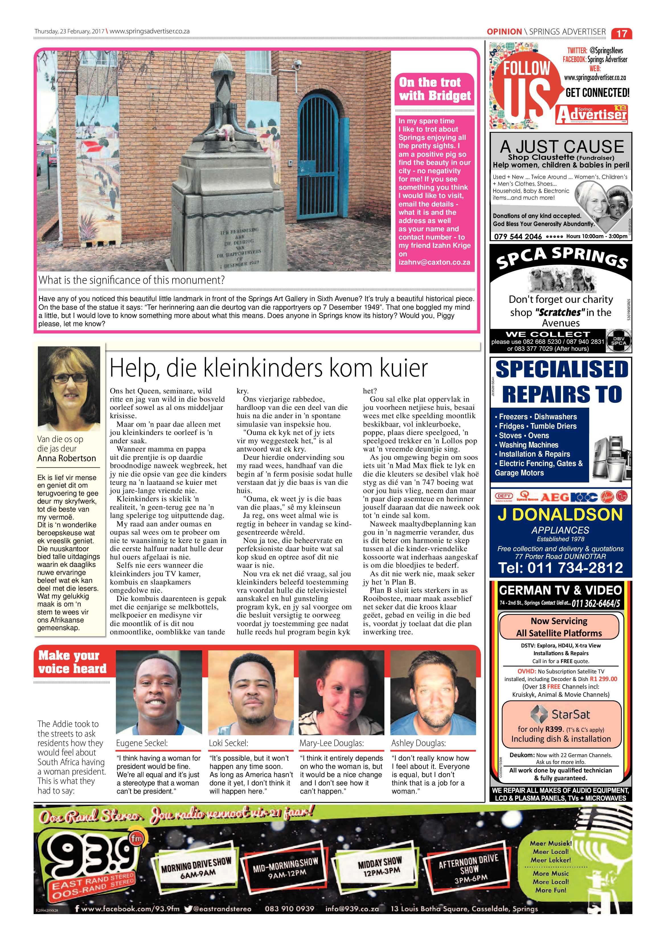 Springs Advertiser 23 February 2017 page 17