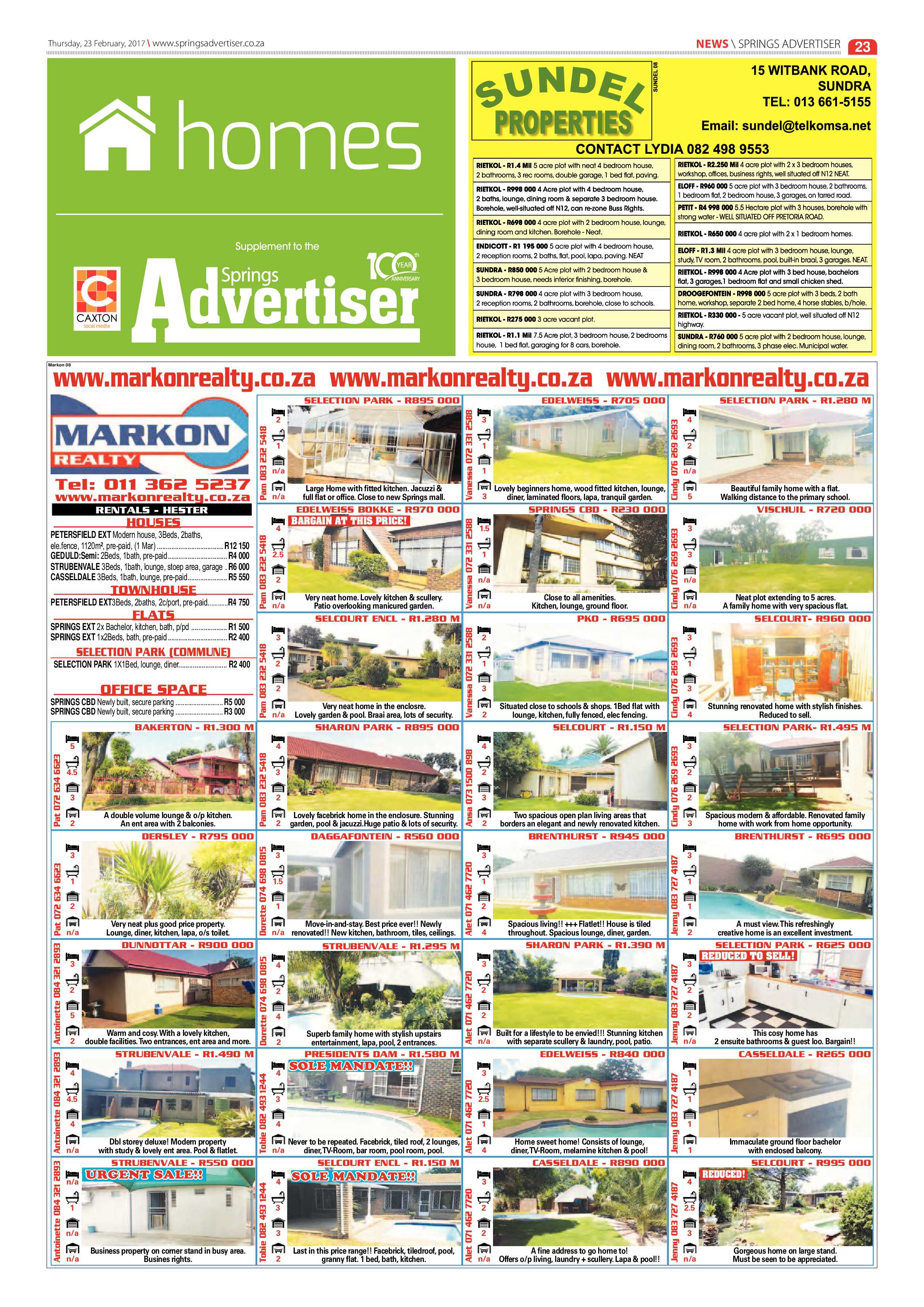 Springs Advertiser 23 February 2017 page 23