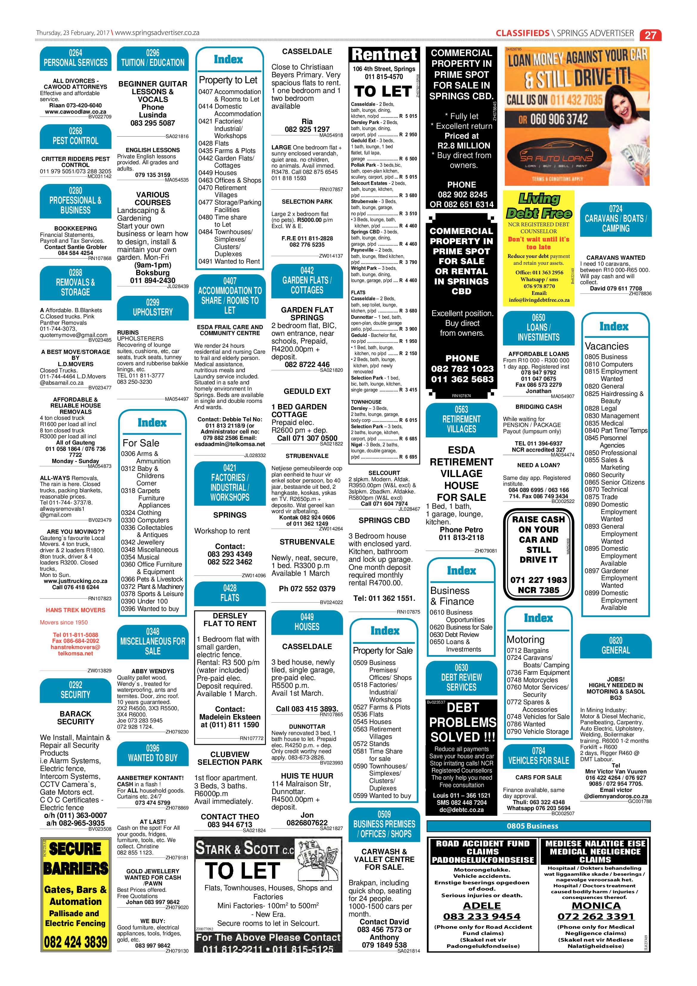 Springs Advertiser 23 February 2017 page 27