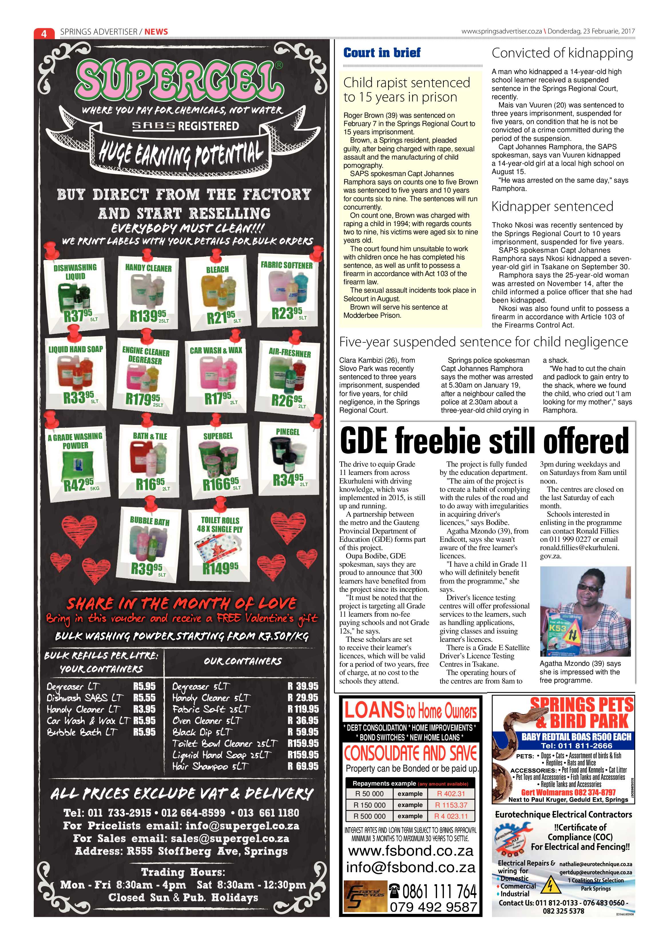 Springs Advertiser 23 February 2017 page 4