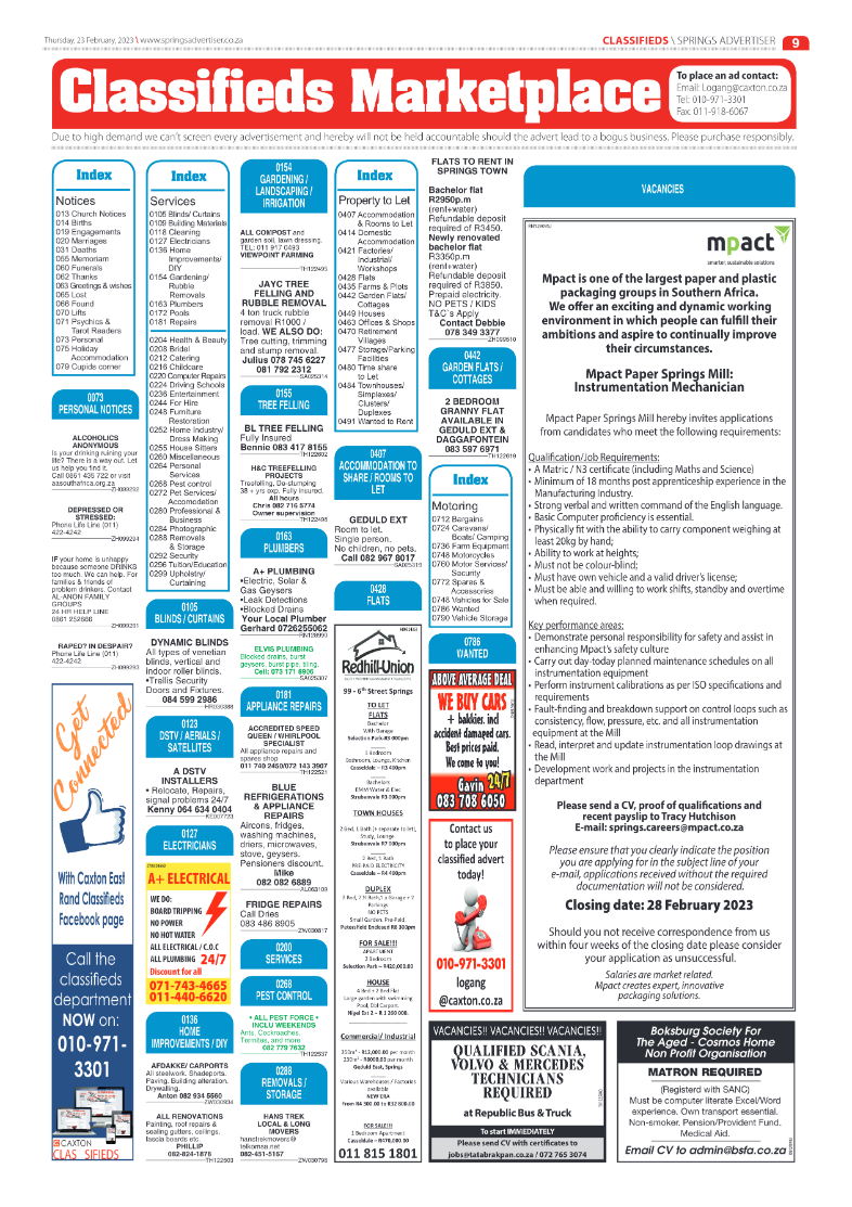 Springs Advertiser 23 February 2023 page 11