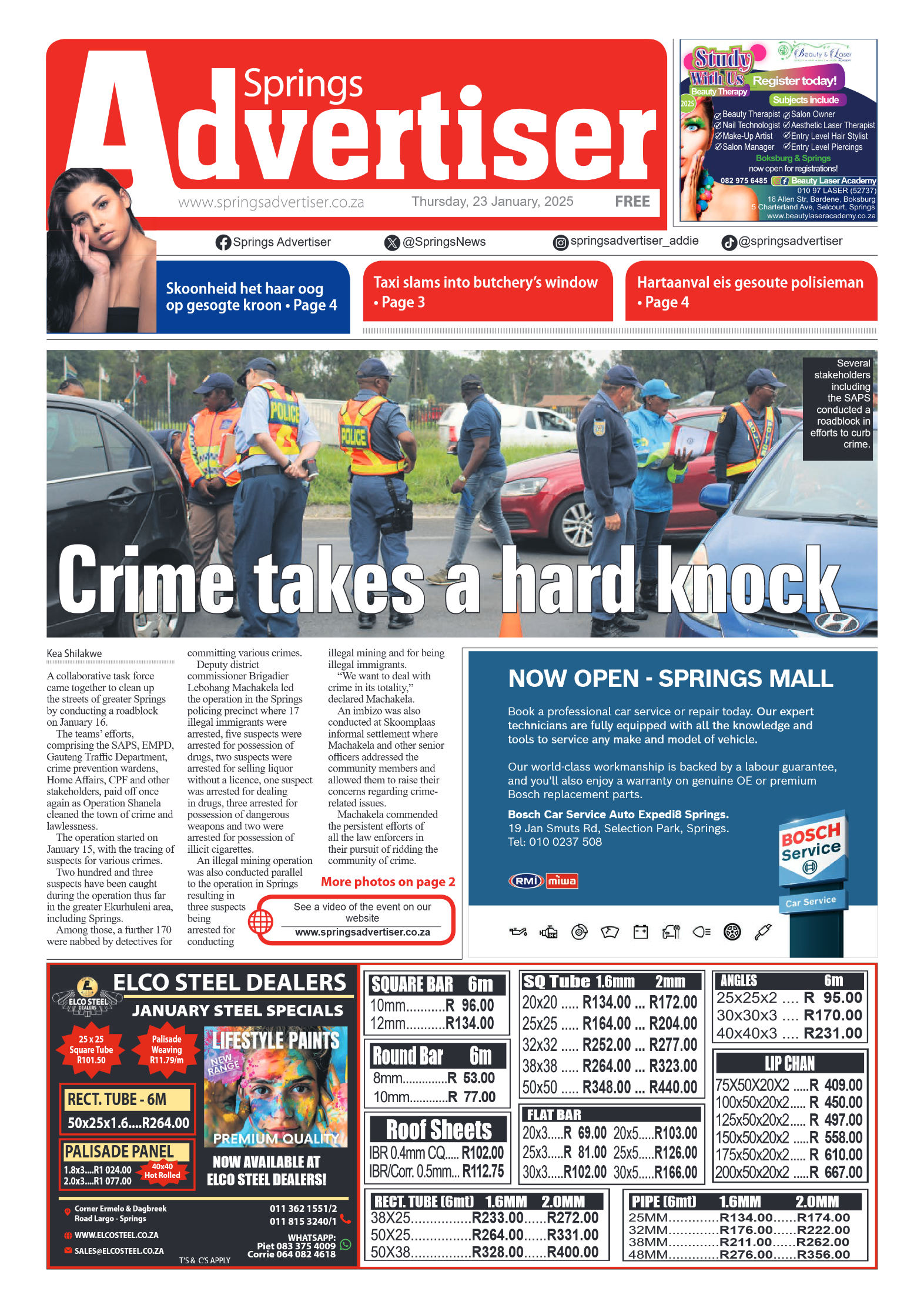 Springs Advertiser 23 January 2025 page 1