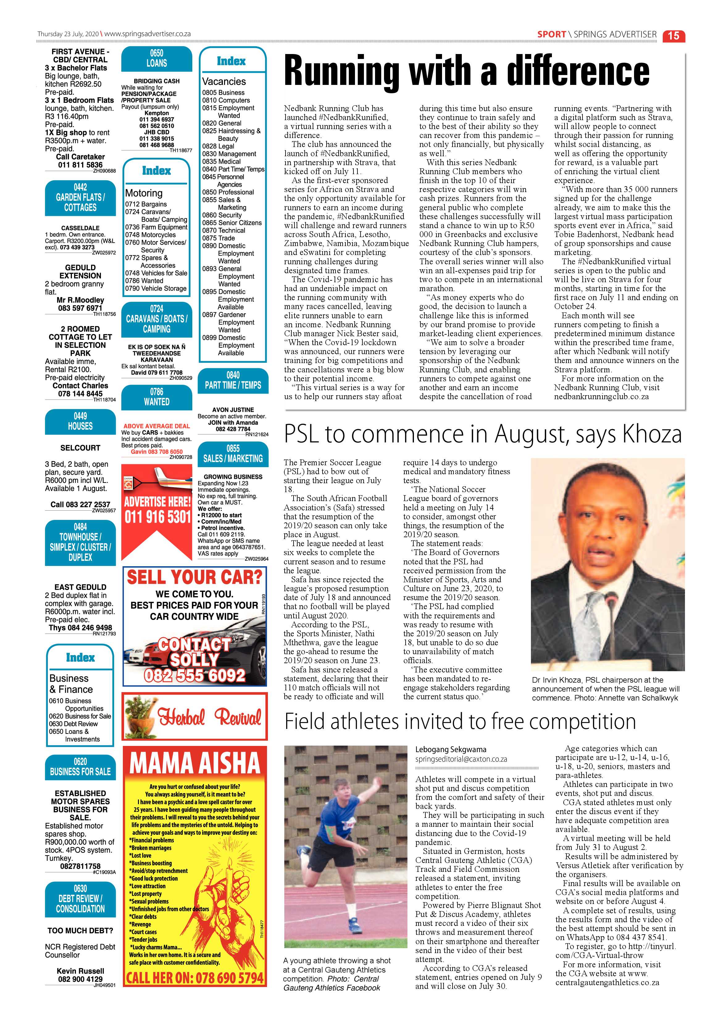 Springs Advertiser 23 July 2020 page 15