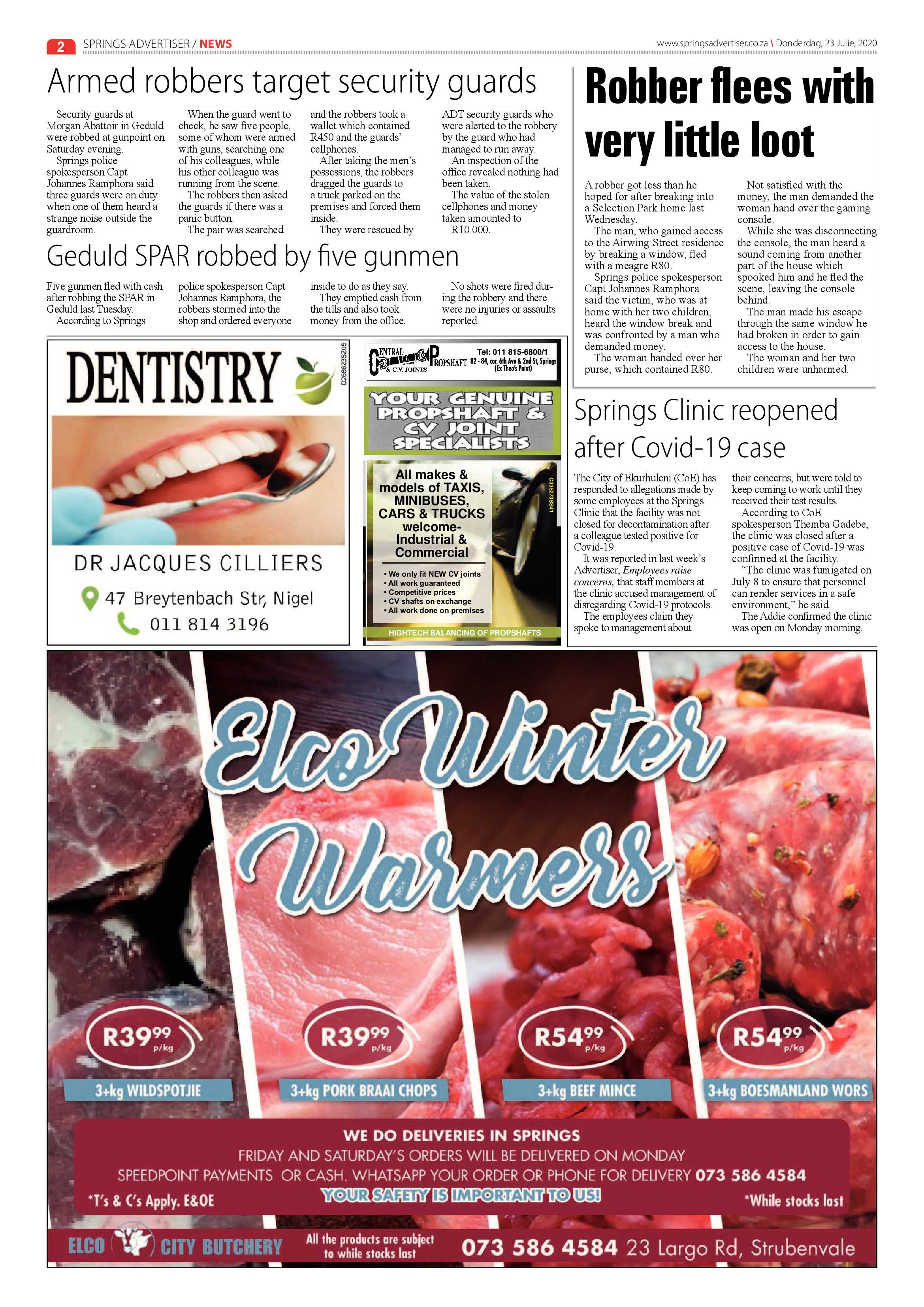 Springs Advertiser 23 July 2020 page 2