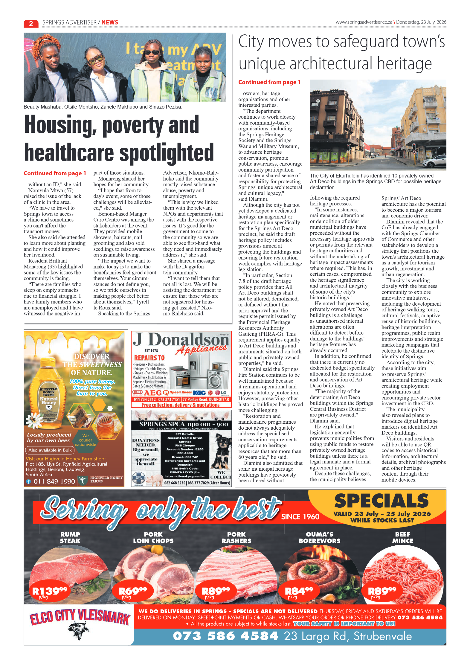 Springs Advertiser 23 July 2026 page 2