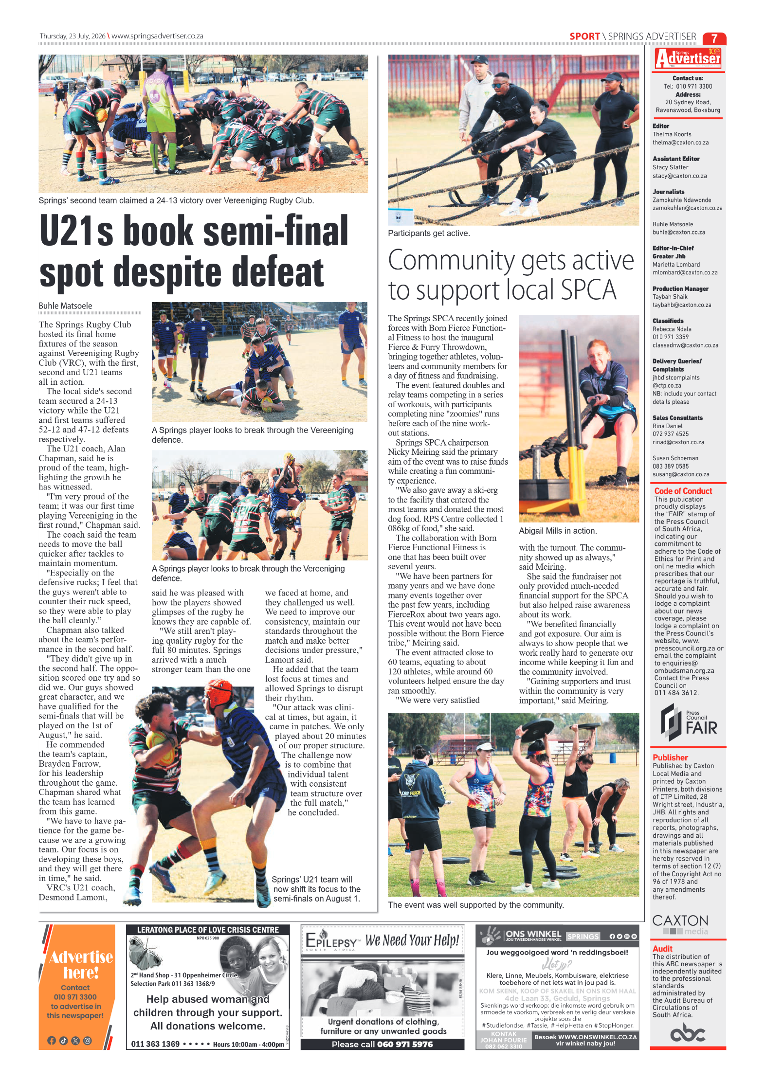 Springs Advertiser 23 July 2026 page 7