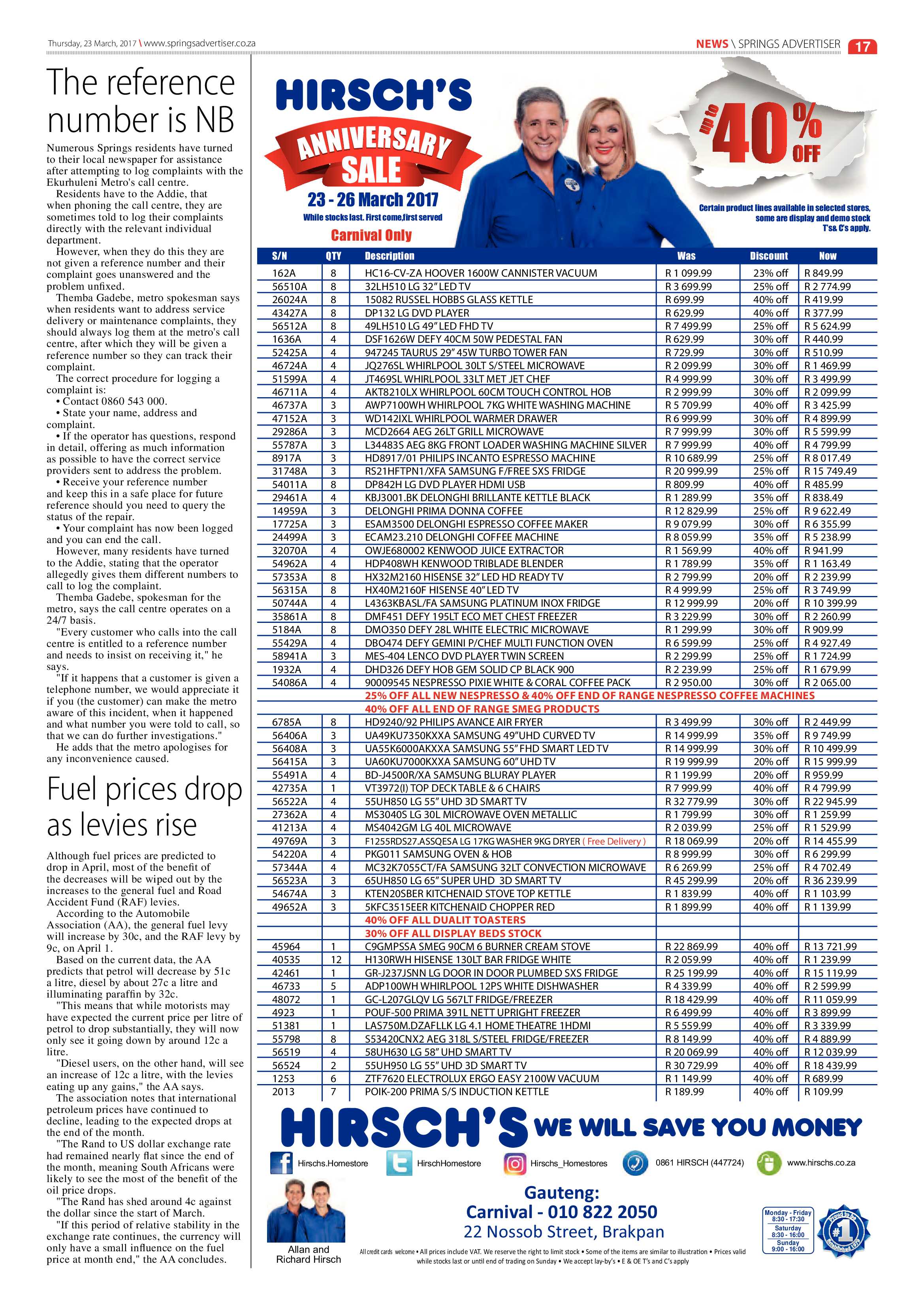 Springs Advertiser 23 March 2017 page 17