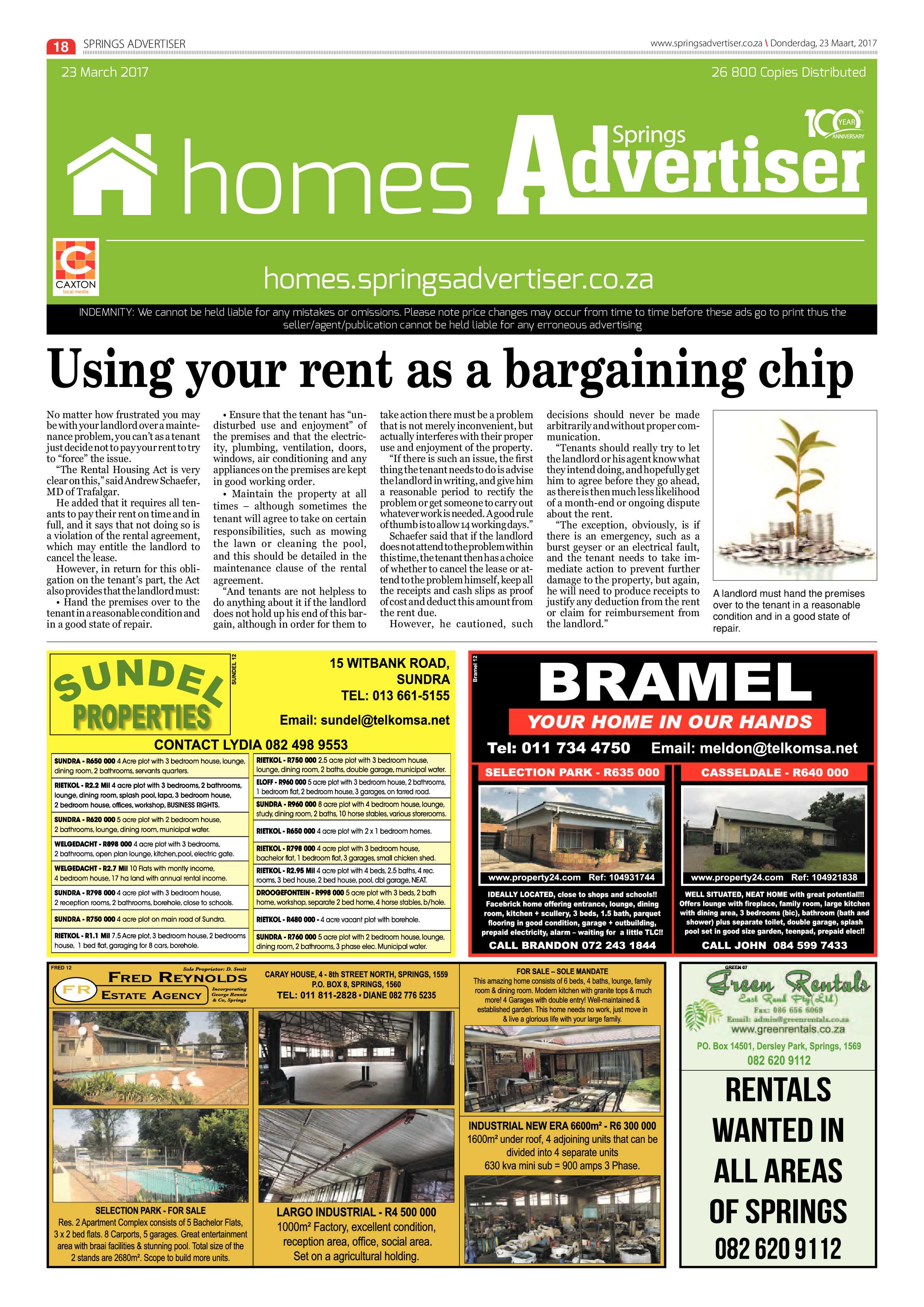 Springs Advertiser 23 March 2017 page 18