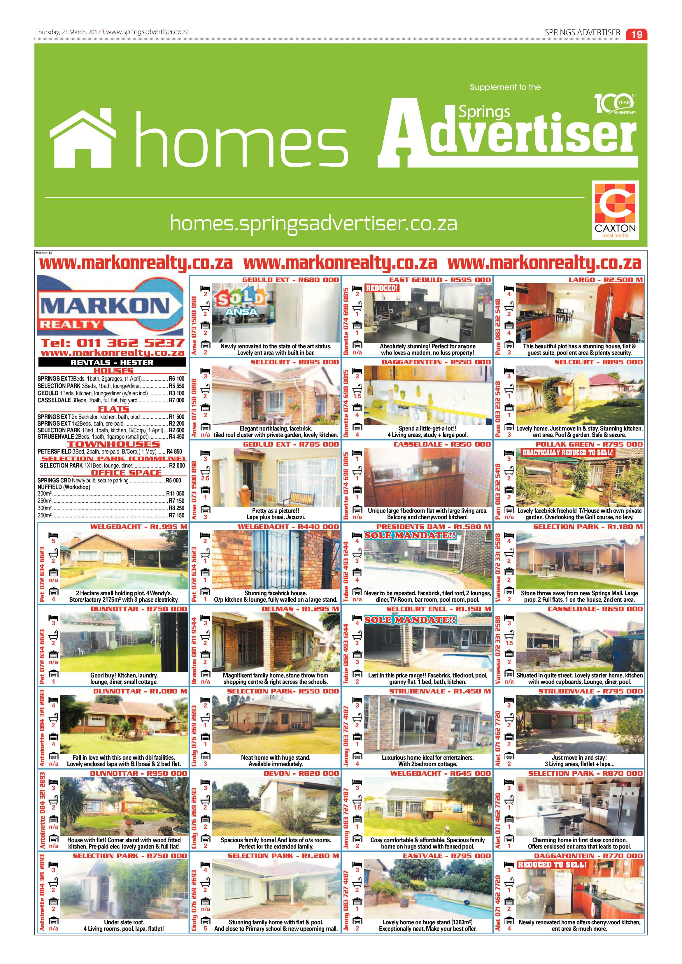 Springs Advertiser 23 March 2017 page 19