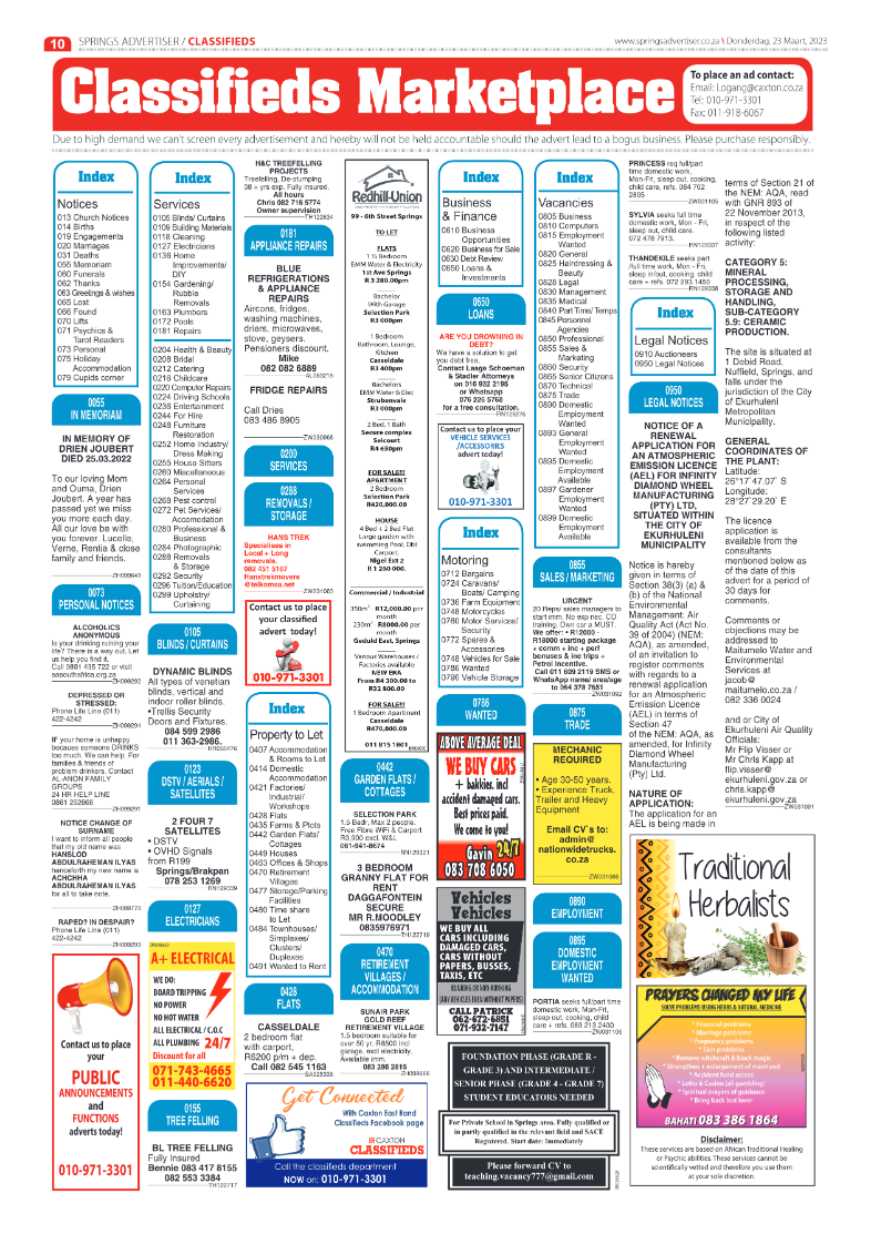 Springs Advertiser 23 March 2023 page 12