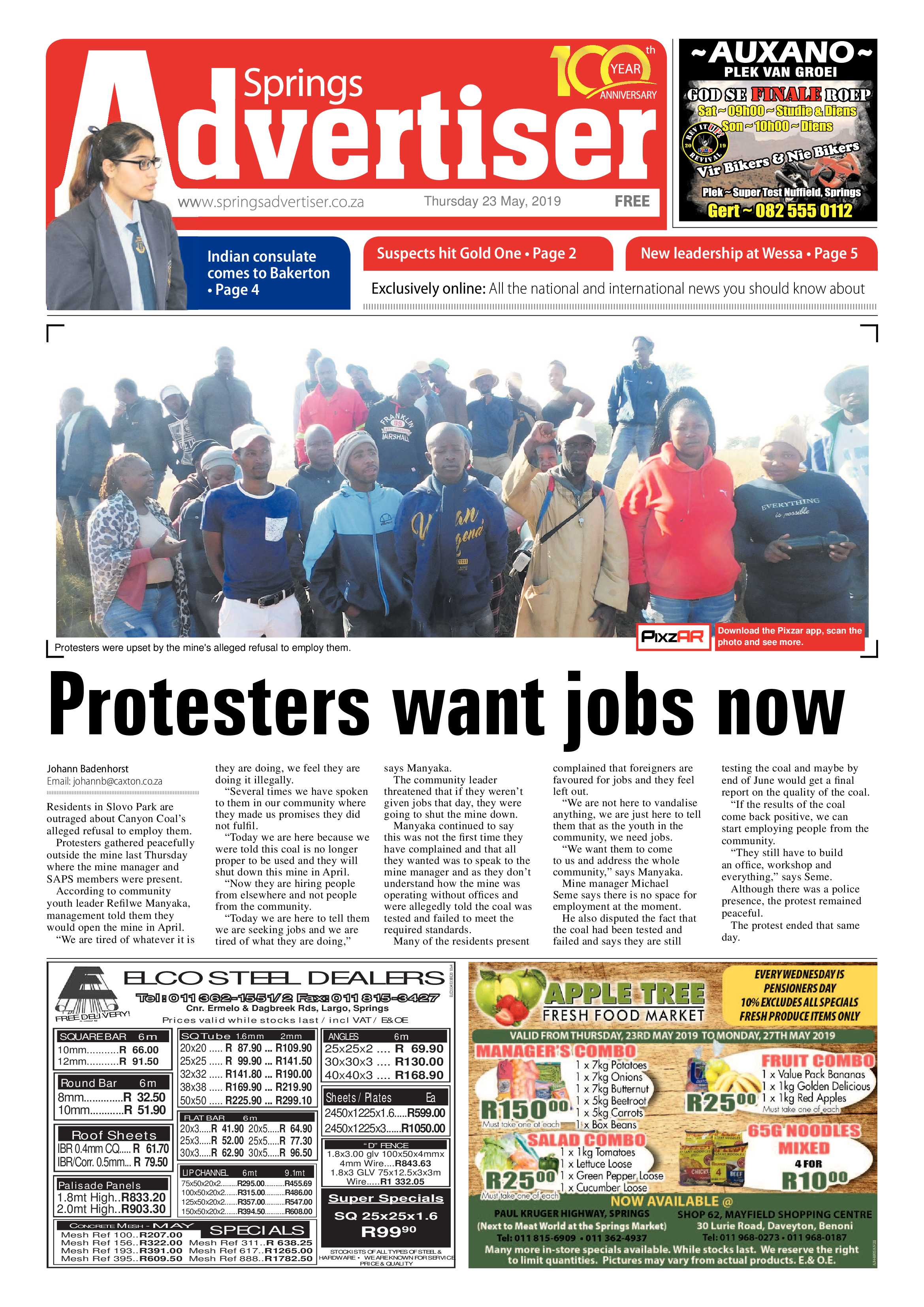 Springs Advertiser 23 May 2019 page 1