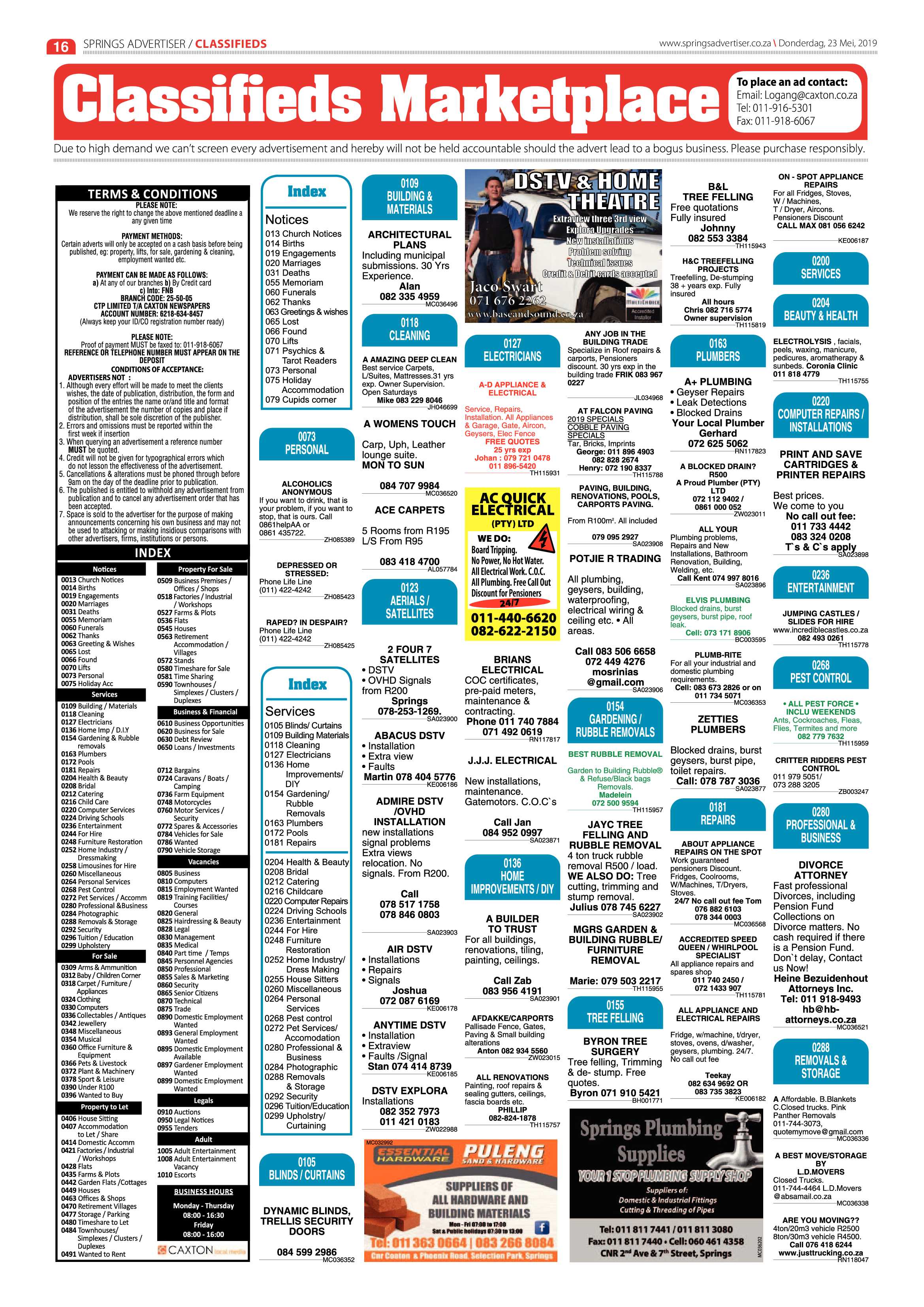 Springs Advertiser 23 May 2019 page 16