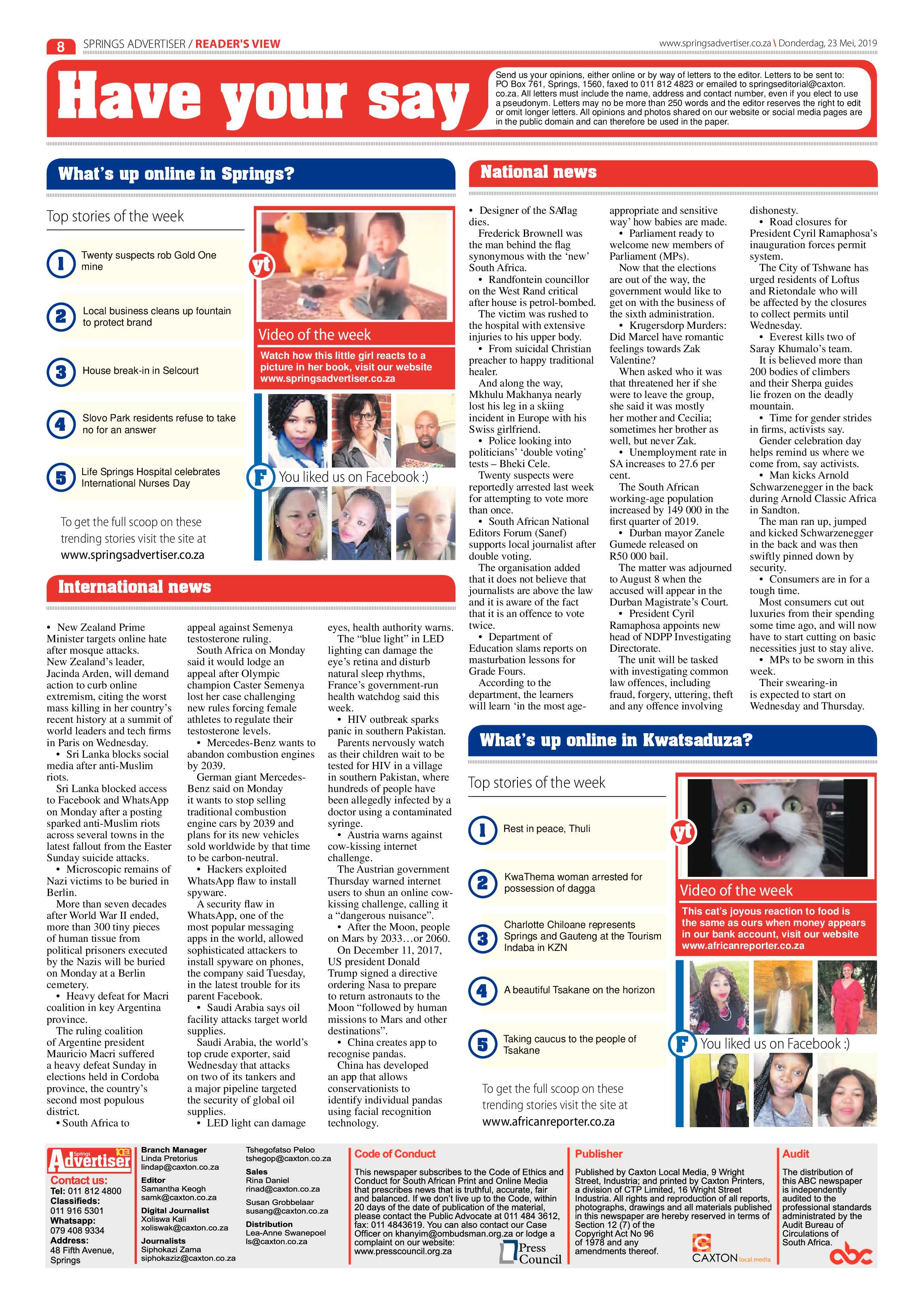 Springs Advertiser 23 May 2019 page 8