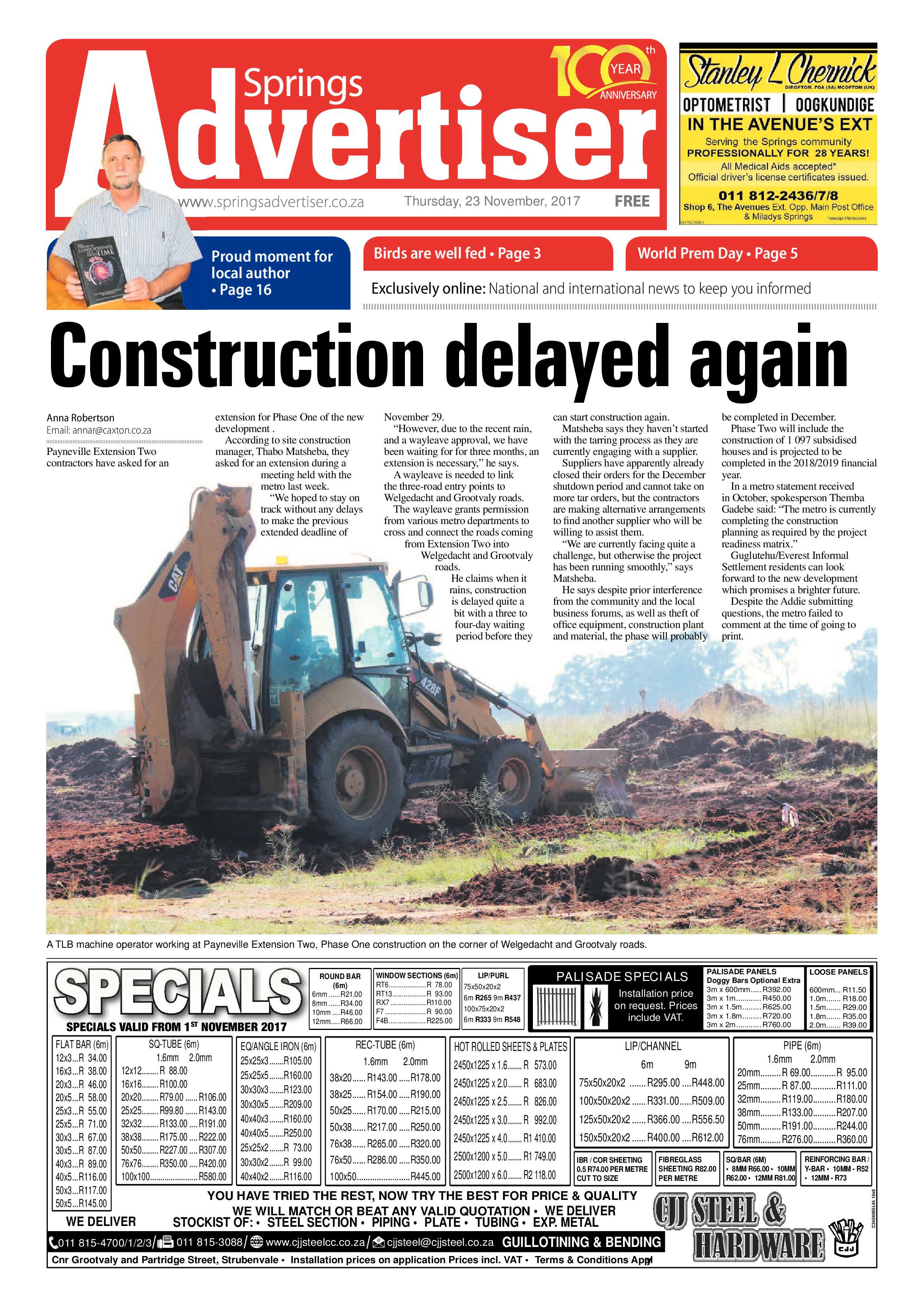 Springs Advertiser 23 November 2017 page 1