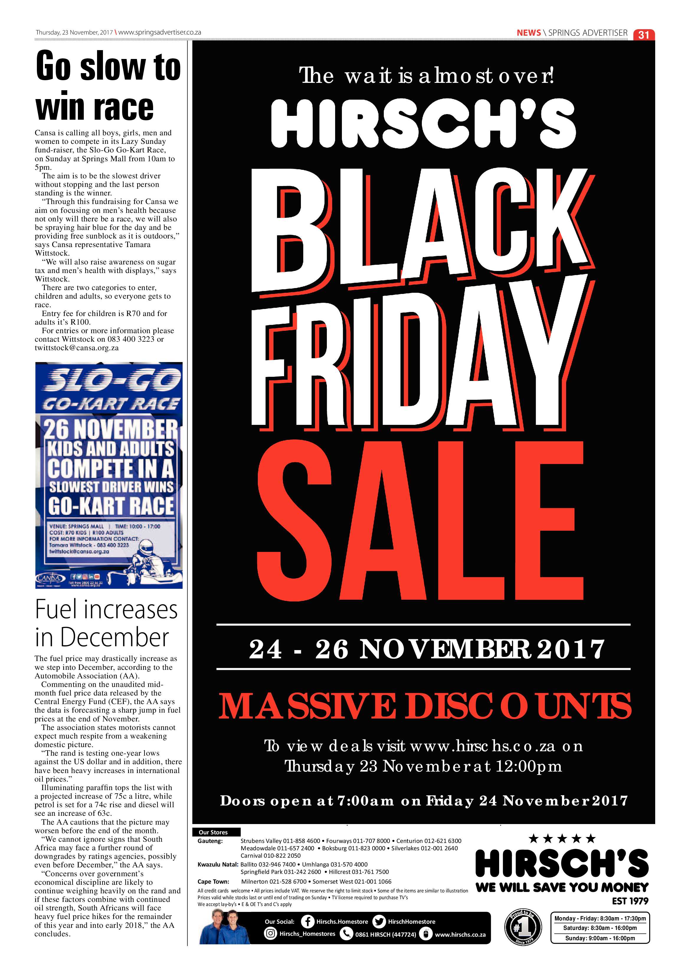Springs Advertiser 23 November 2017 page 31