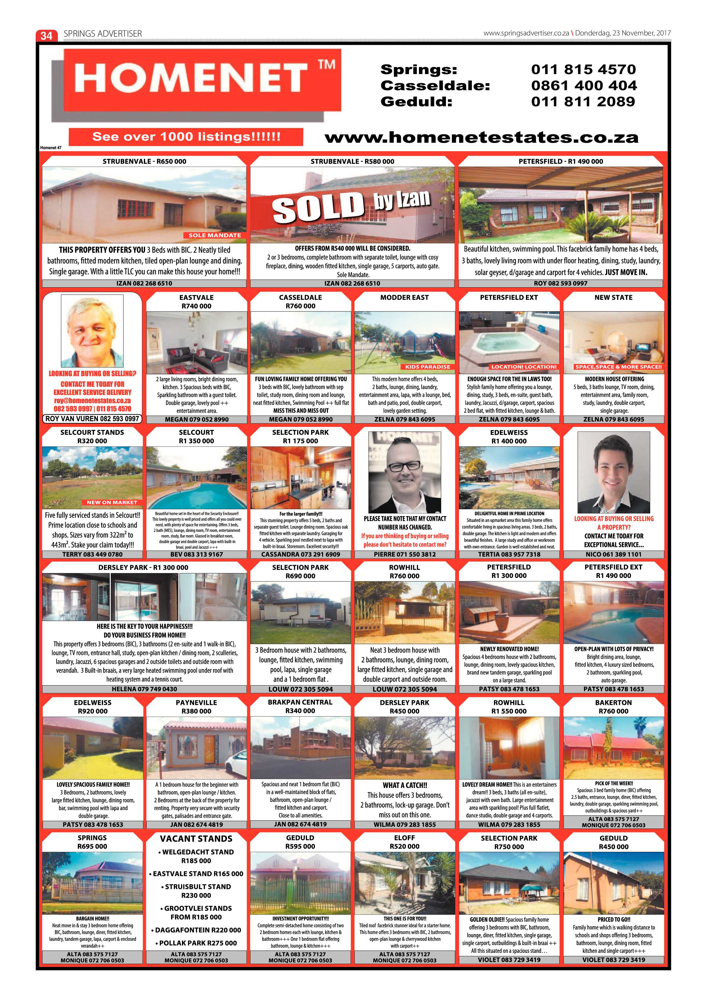 Springs Advertiser 23 November 2017 page 34