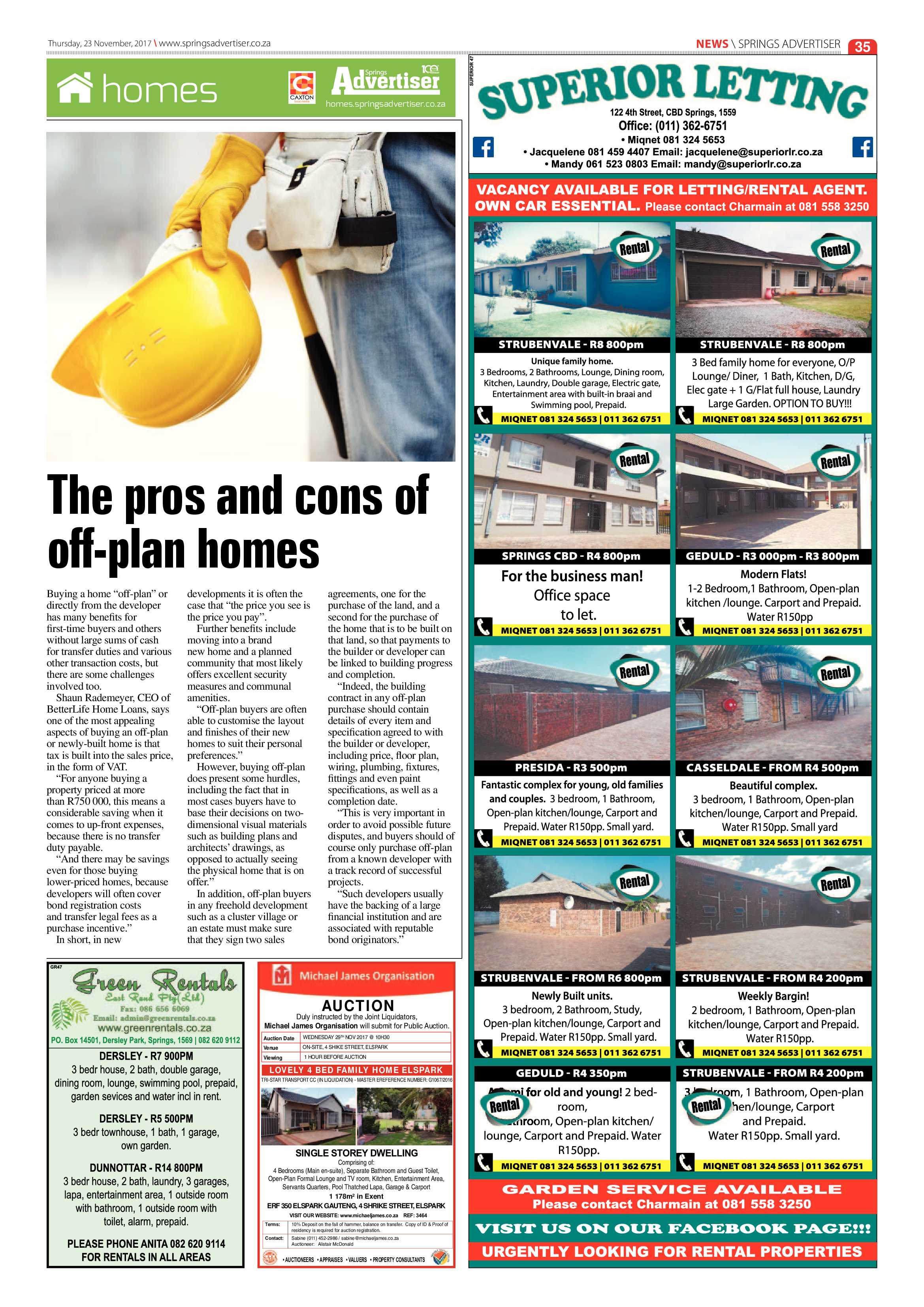 Springs Advertiser 23 November 2017 page 35
