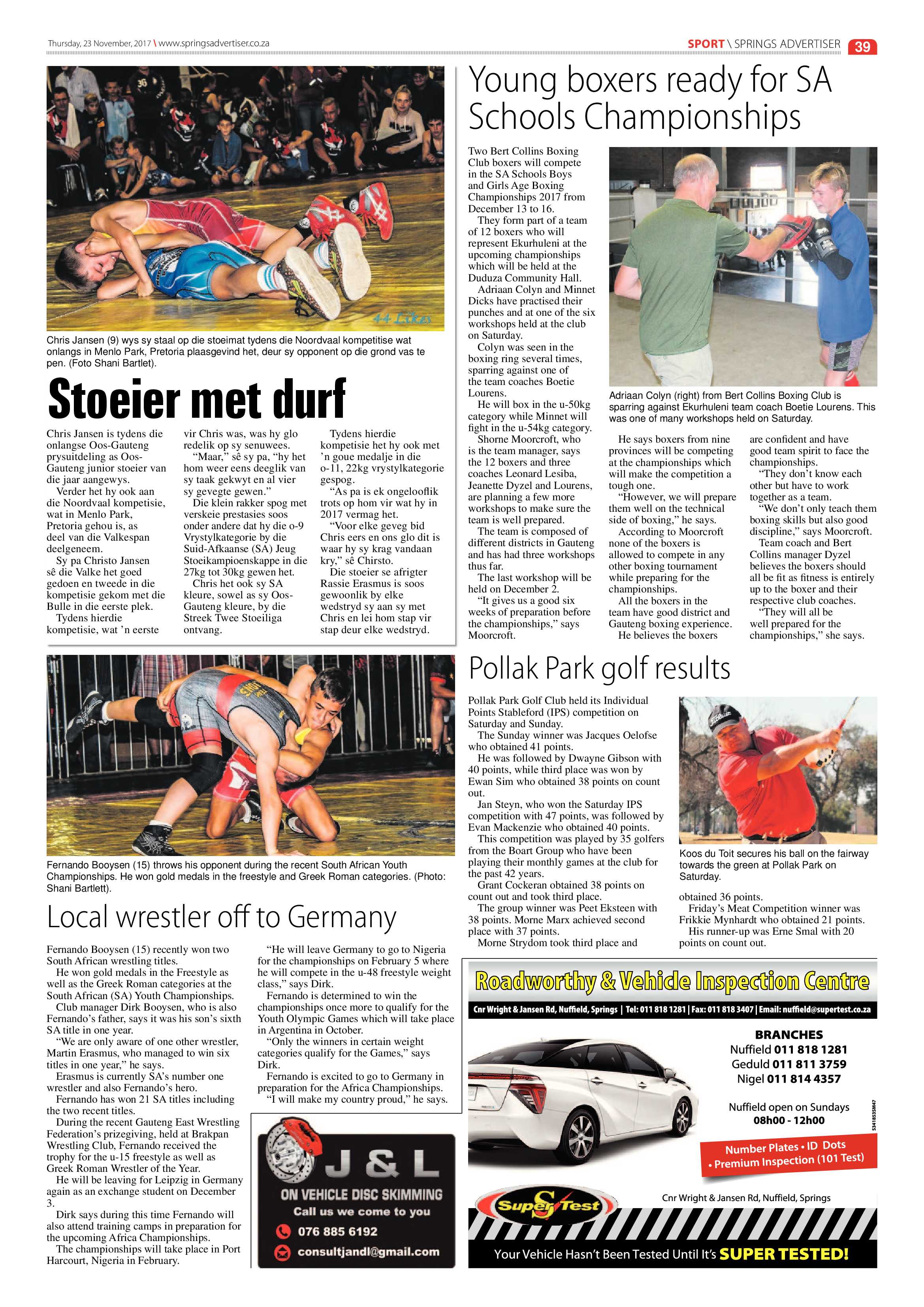 Springs Advertiser 23 November 2017 page 39