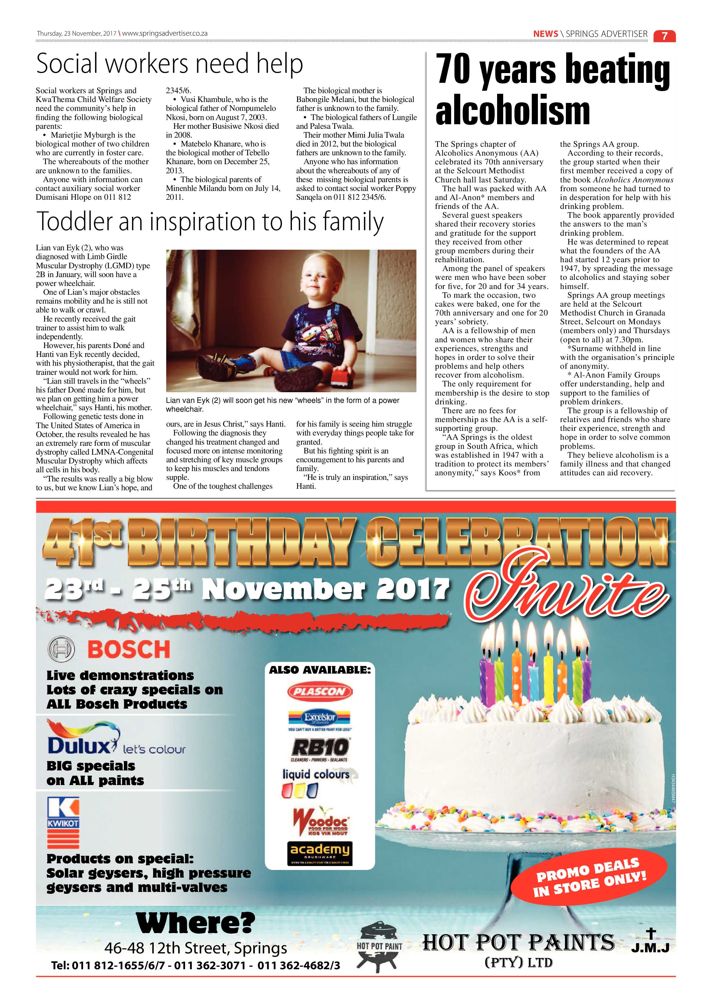 Springs Advertiser 23 November 2017 page 7