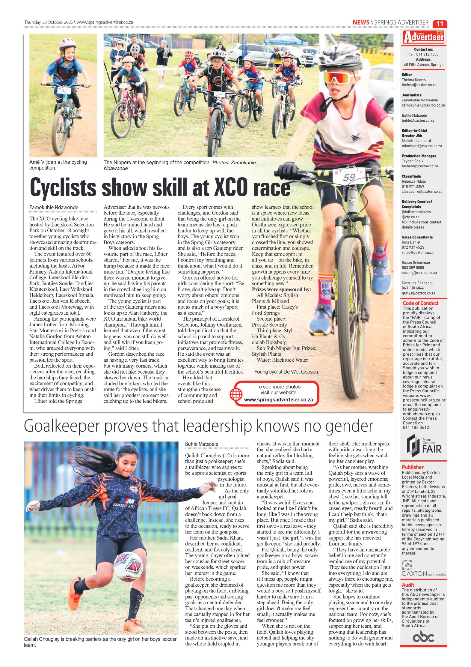 Springs Advertiser 23 October 2025 page 11