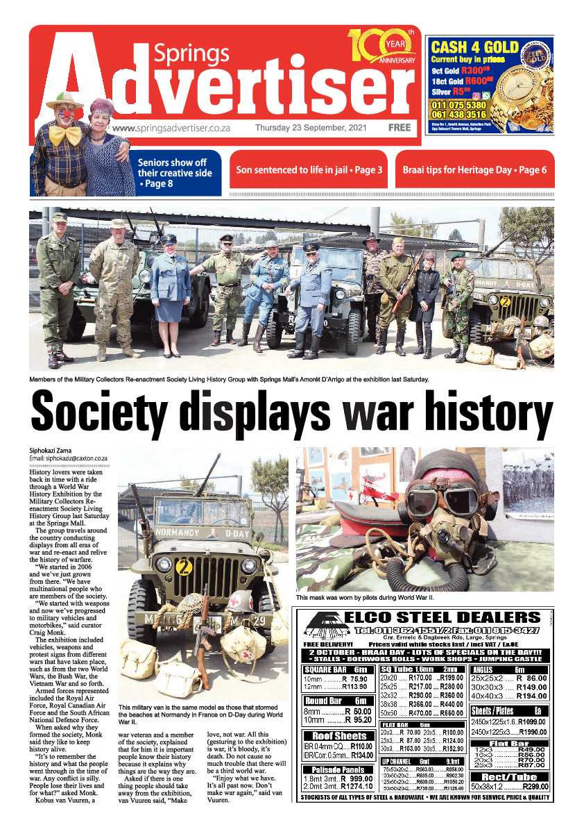 Springs Advertiser 23 September 2021 page 1