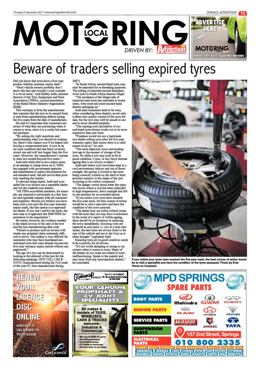 Springs Advertiser 23 September 2021 page 13