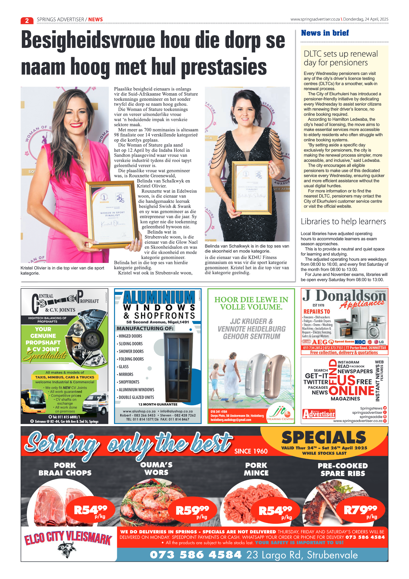 Springs Advertiser 24 Apil 2025 page 2