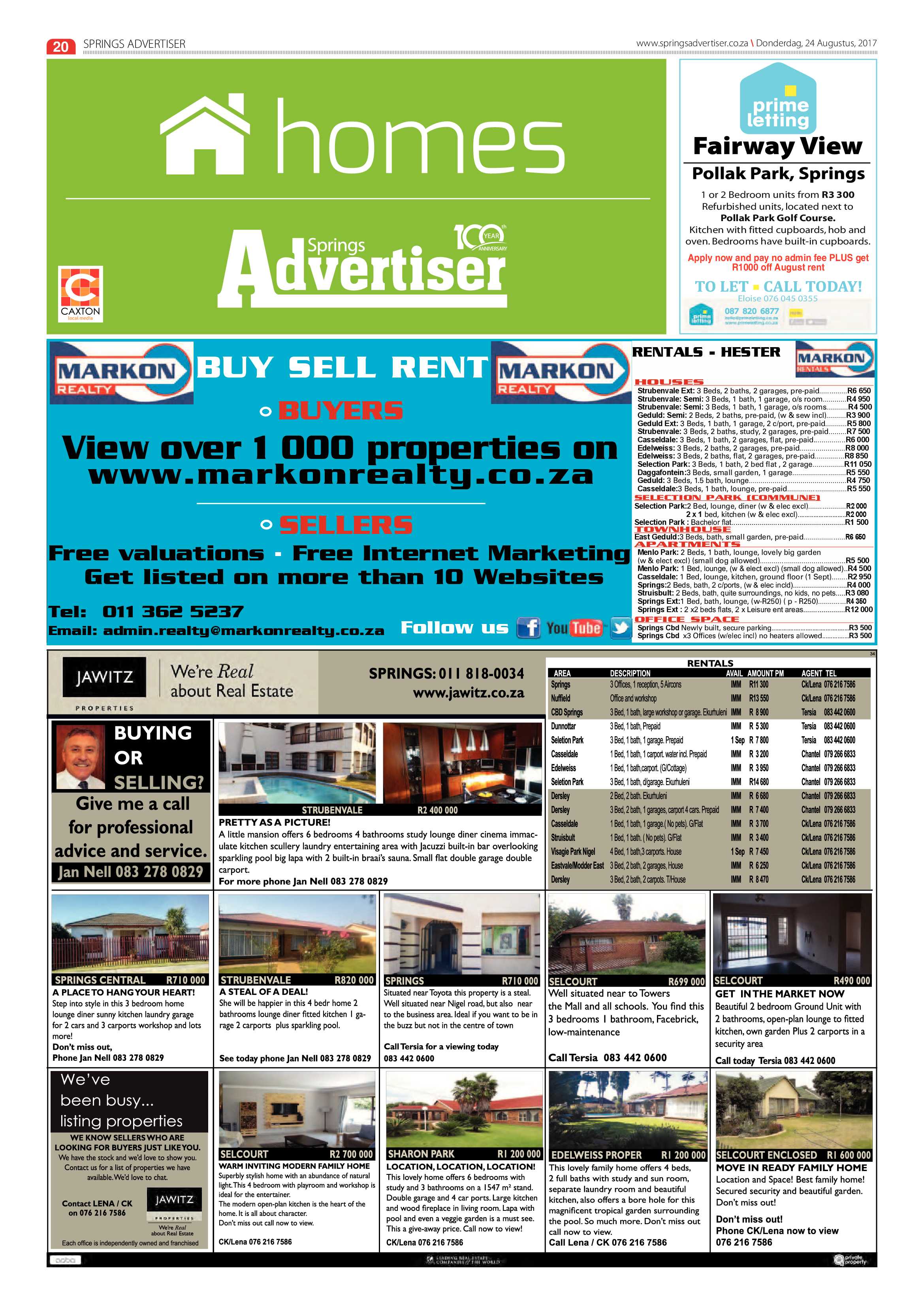 Springs Advertiser 24 August 2017 page 22