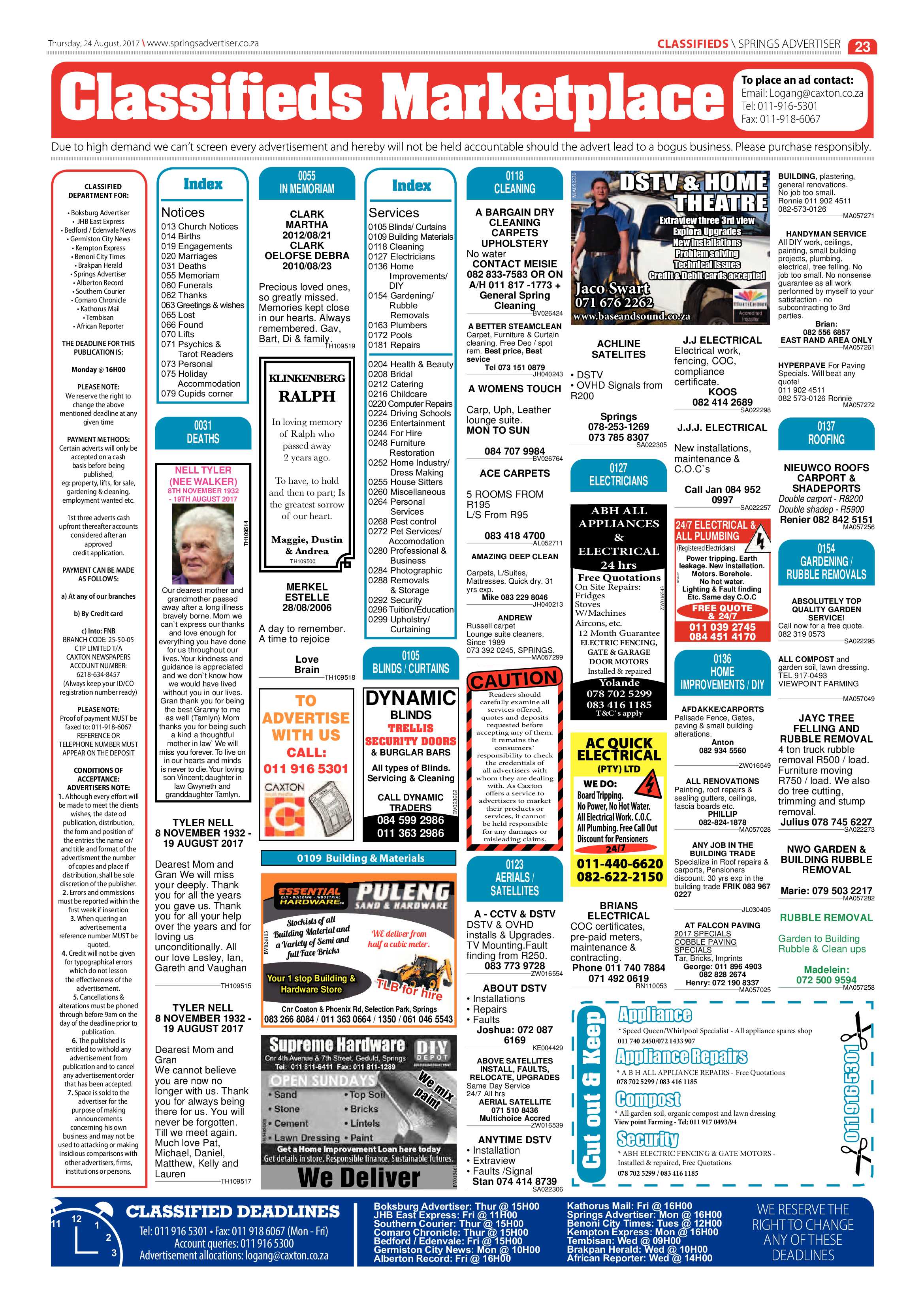 Springs Advertiser 24 August 2017 page 25