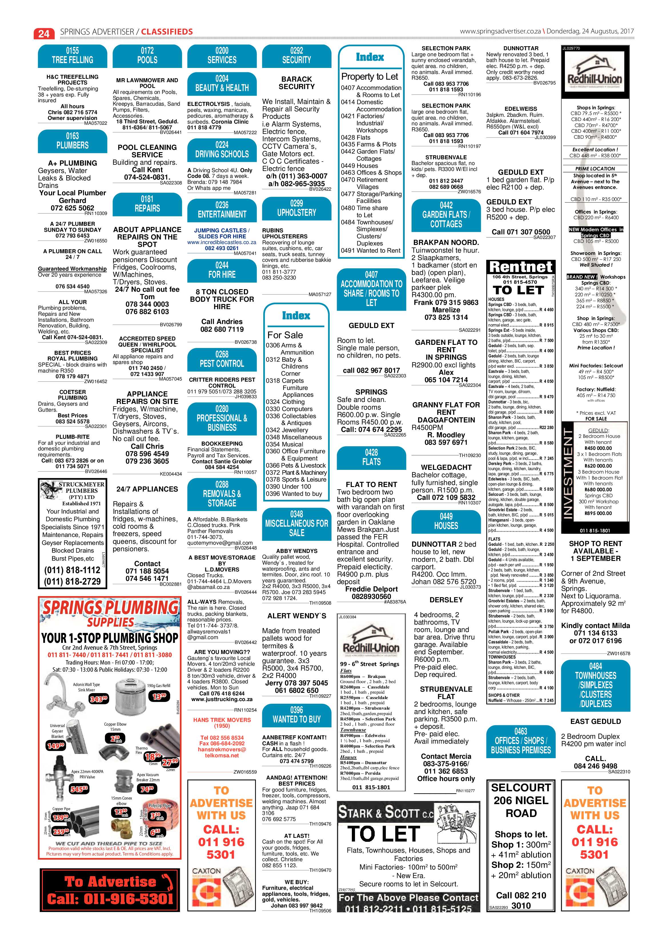 Springs Advertiser 24 August 2017 page 26