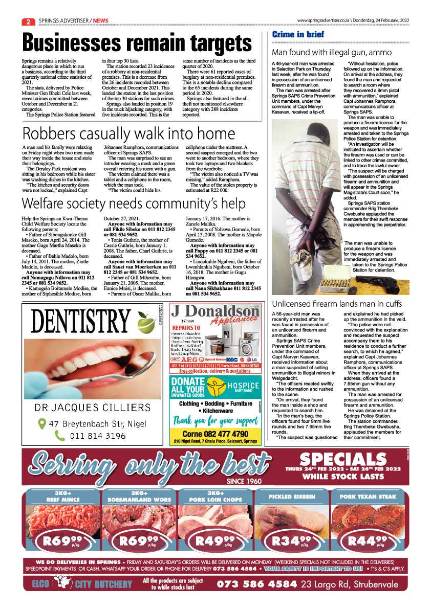 Springs Advertiser 24 February 2022 page 4