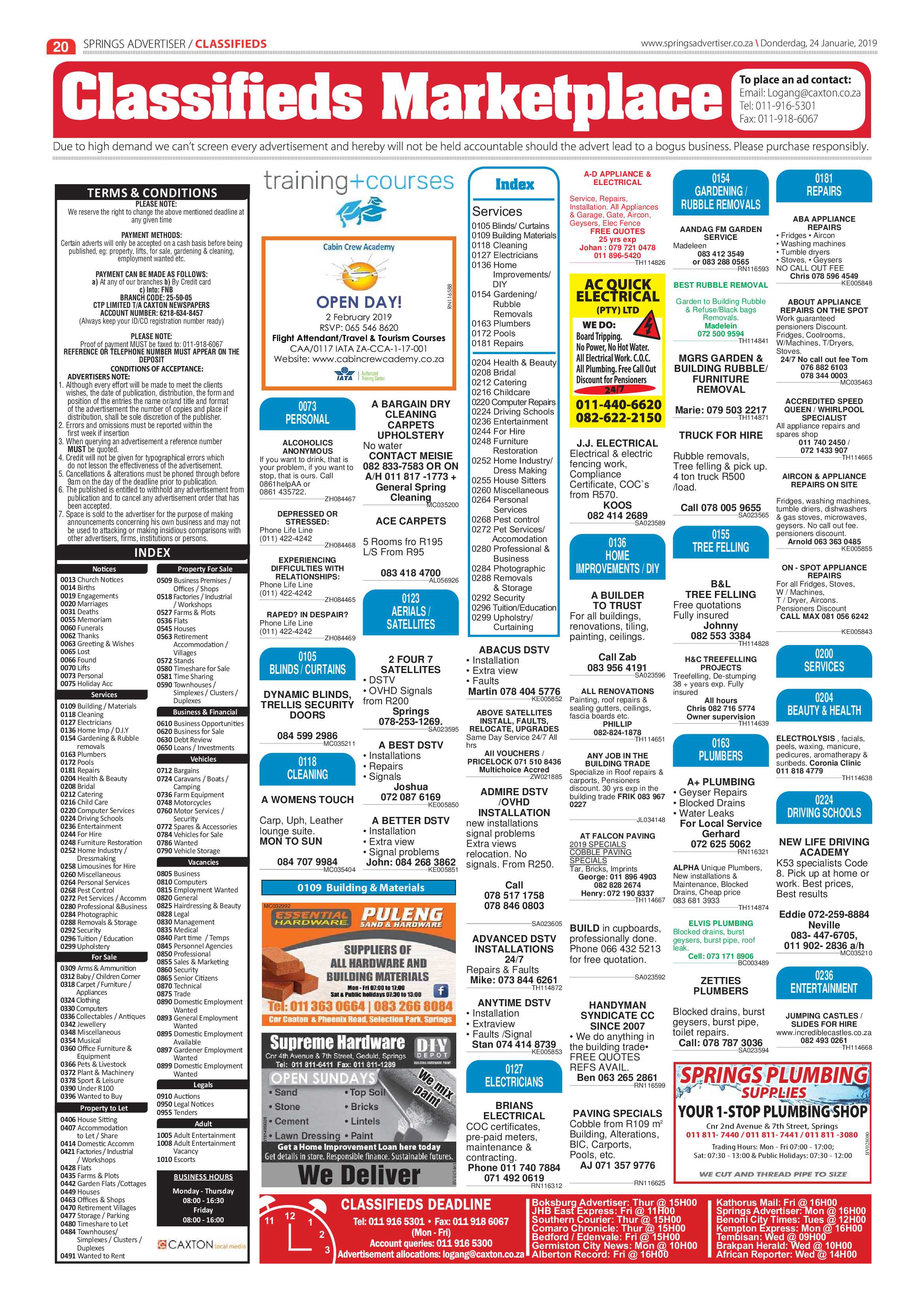 Springs Advertiser 24 January 2019 page 20