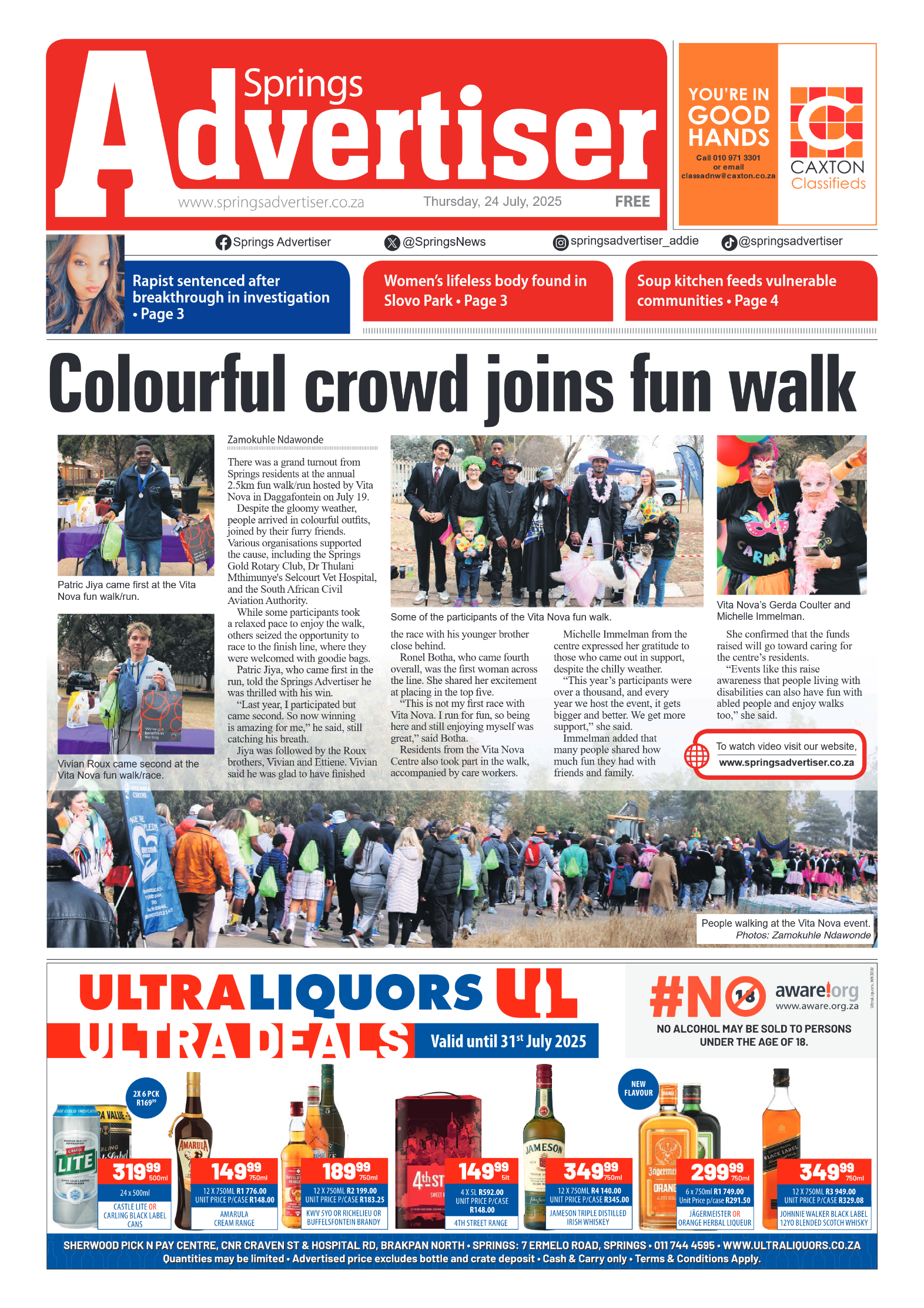 Springs Advertiser 24 July 2025 page 1